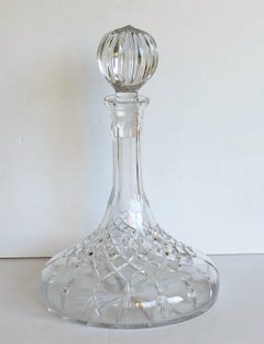Fine Quality Large Crystal Lead Cut-Glass Ship's Decanter, English, circa 1930