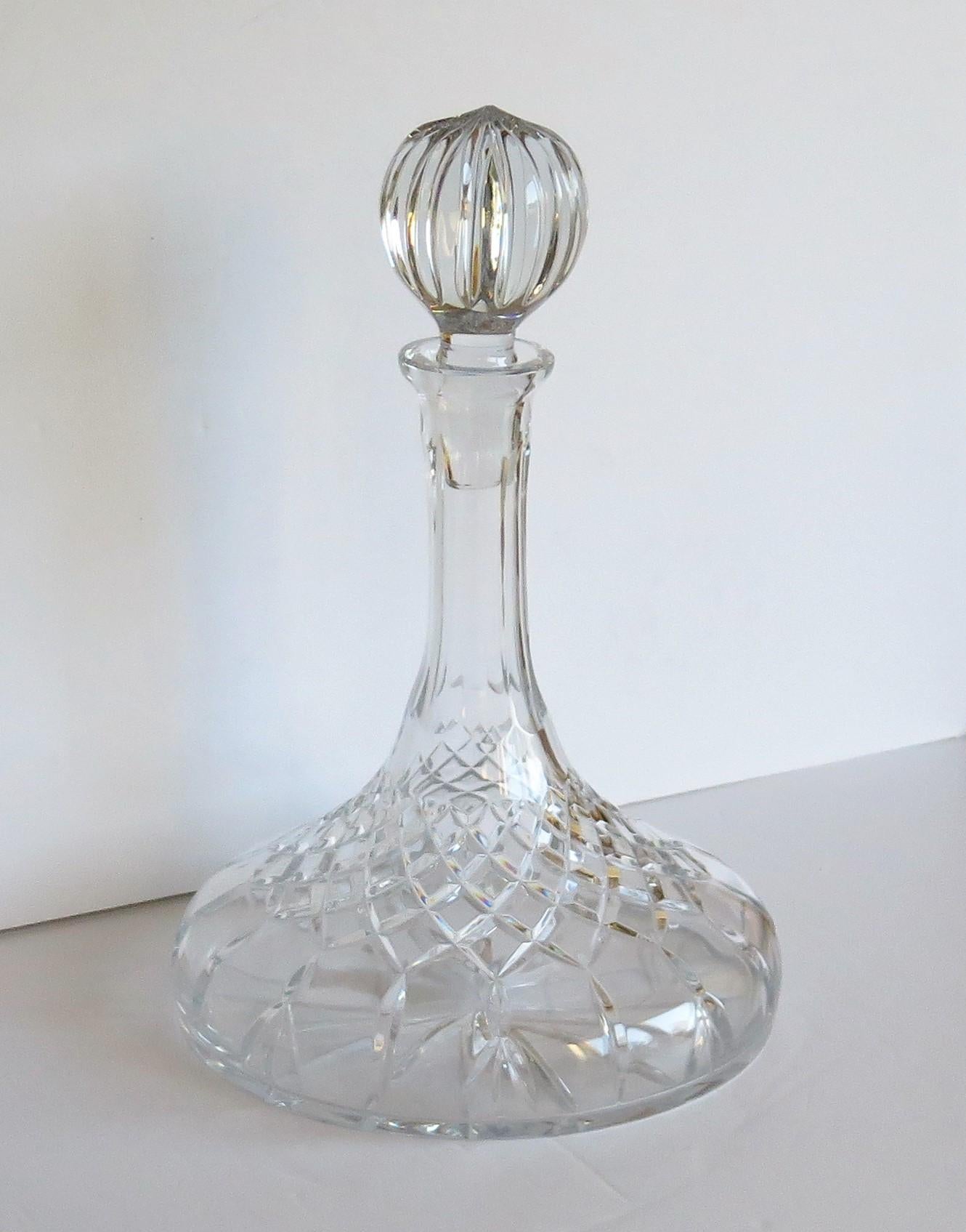 Hand-Crafted Fine Quality Large Crystal Lead Cut-Glass Ship's Decanter, English, circa 1930