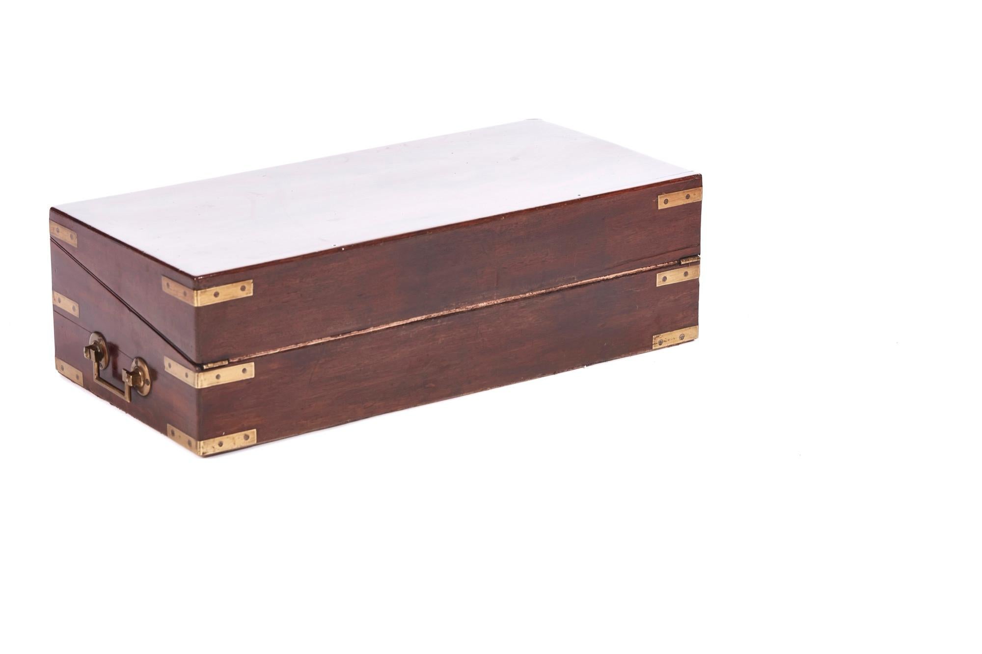 European Fine Quality Large Georgian Mahogany Writing Box For Sale