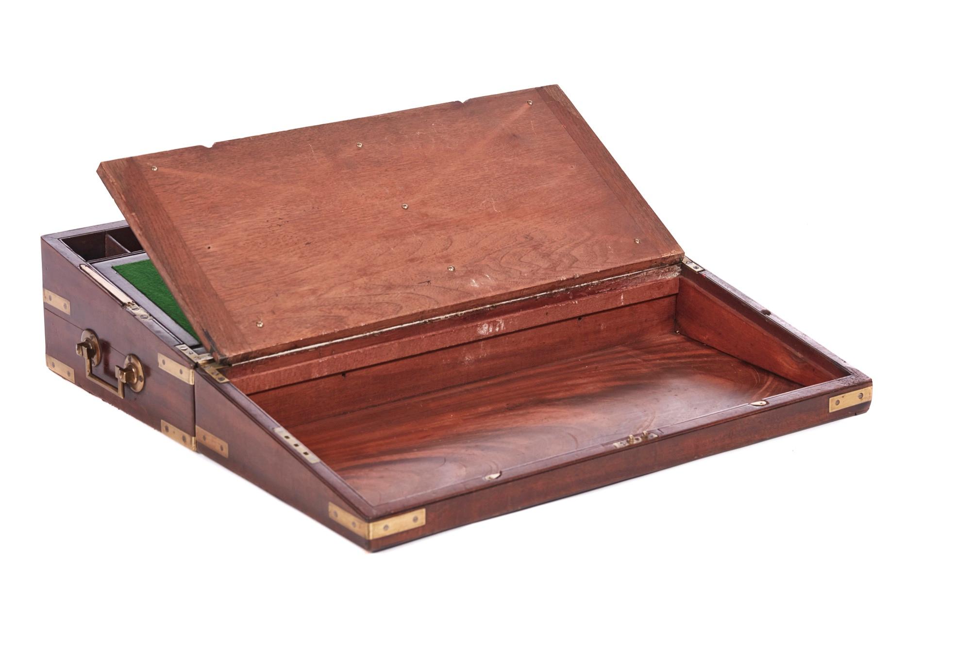 Fine Quality Large Georgian Mahogany Writing Box For Sale 3