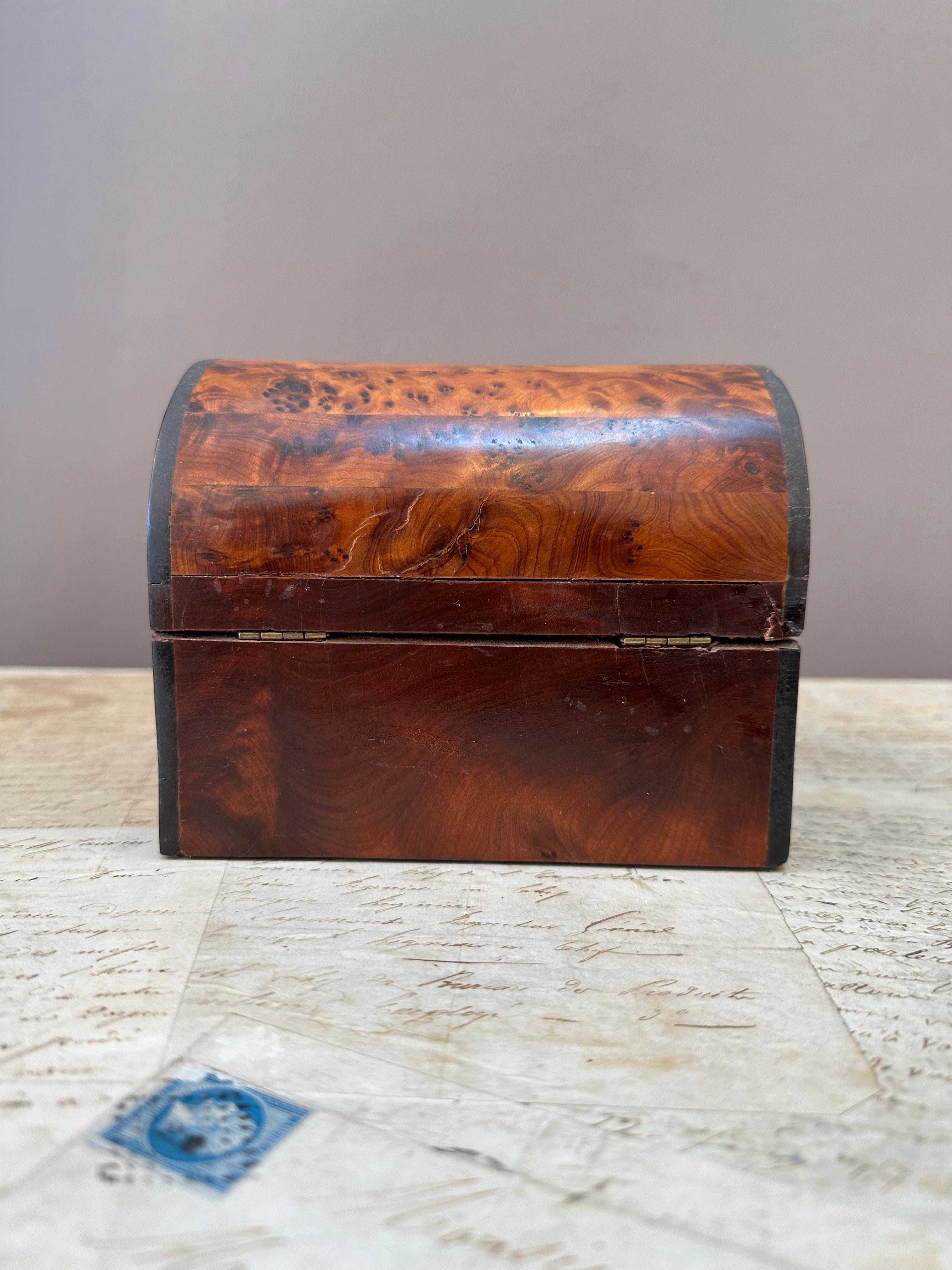 Patinated Fine Quality Late 19th Century “Dome“ Shaped Box  For Sale
