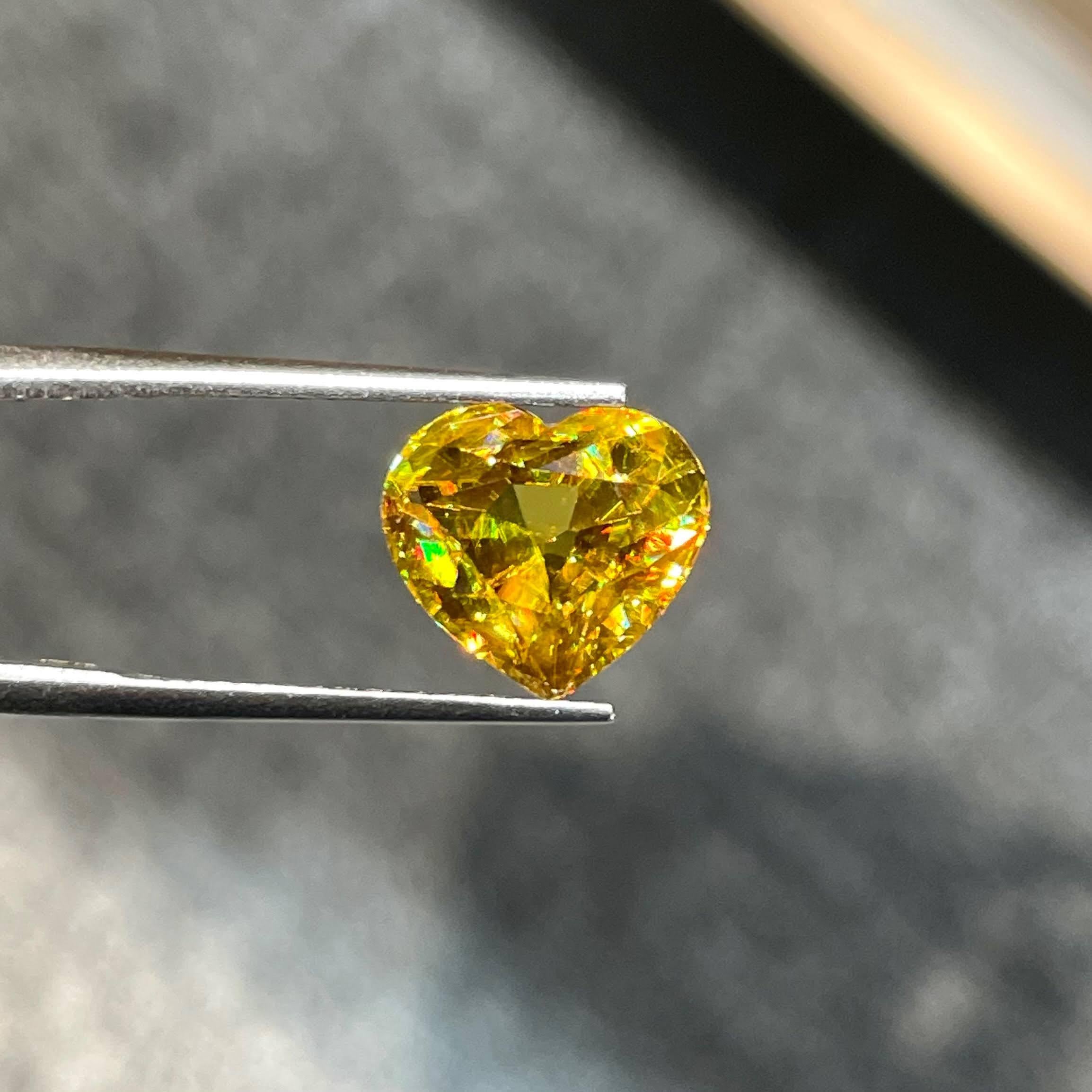 Heart Cut Fine Quality Loose Sphene Stone Heart Shaped 6.25 carats Madagascar's Gemstone