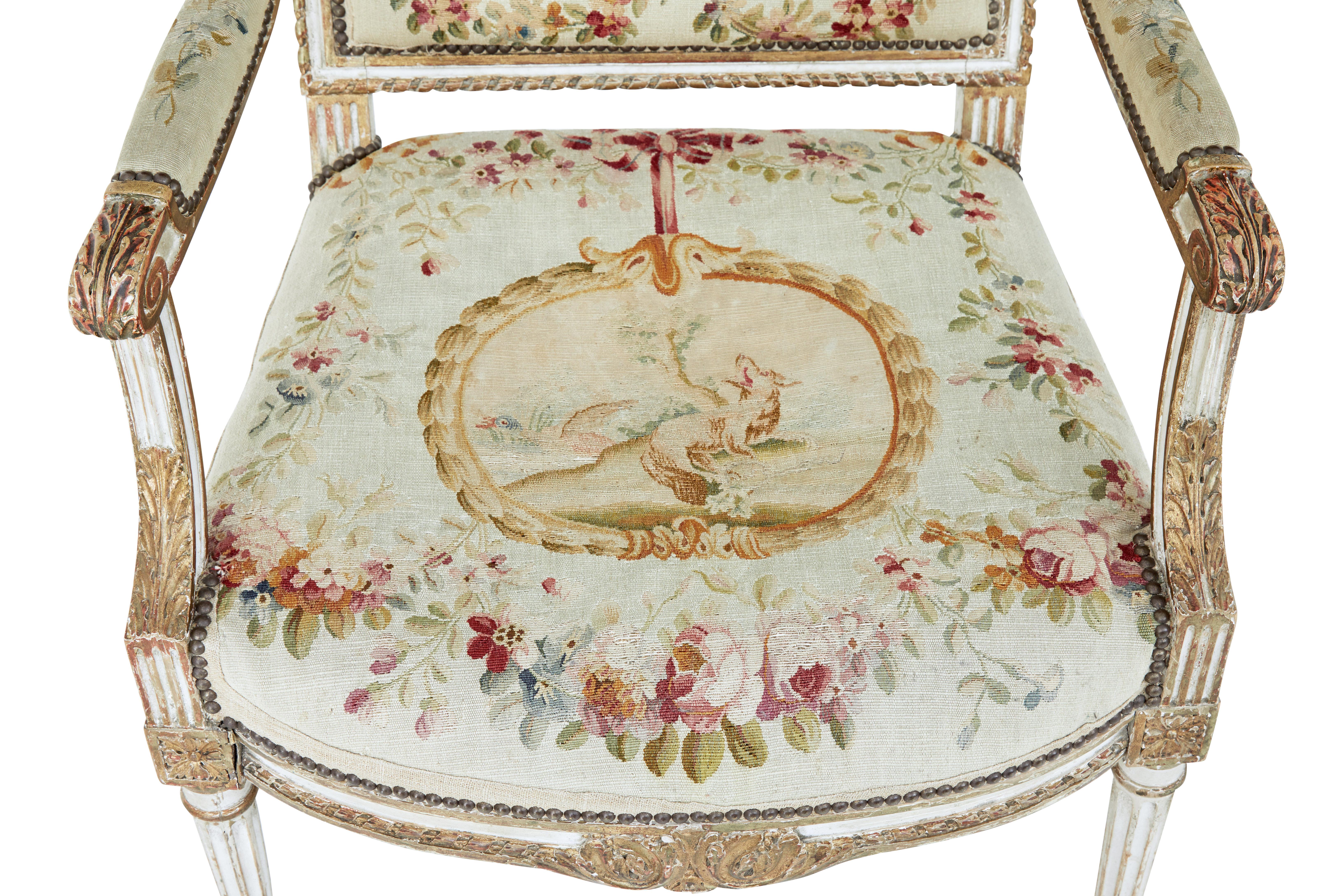 Fine Quality Louis Philippe i Period 5 Piece Tapestry Gilt Salon Suite 4