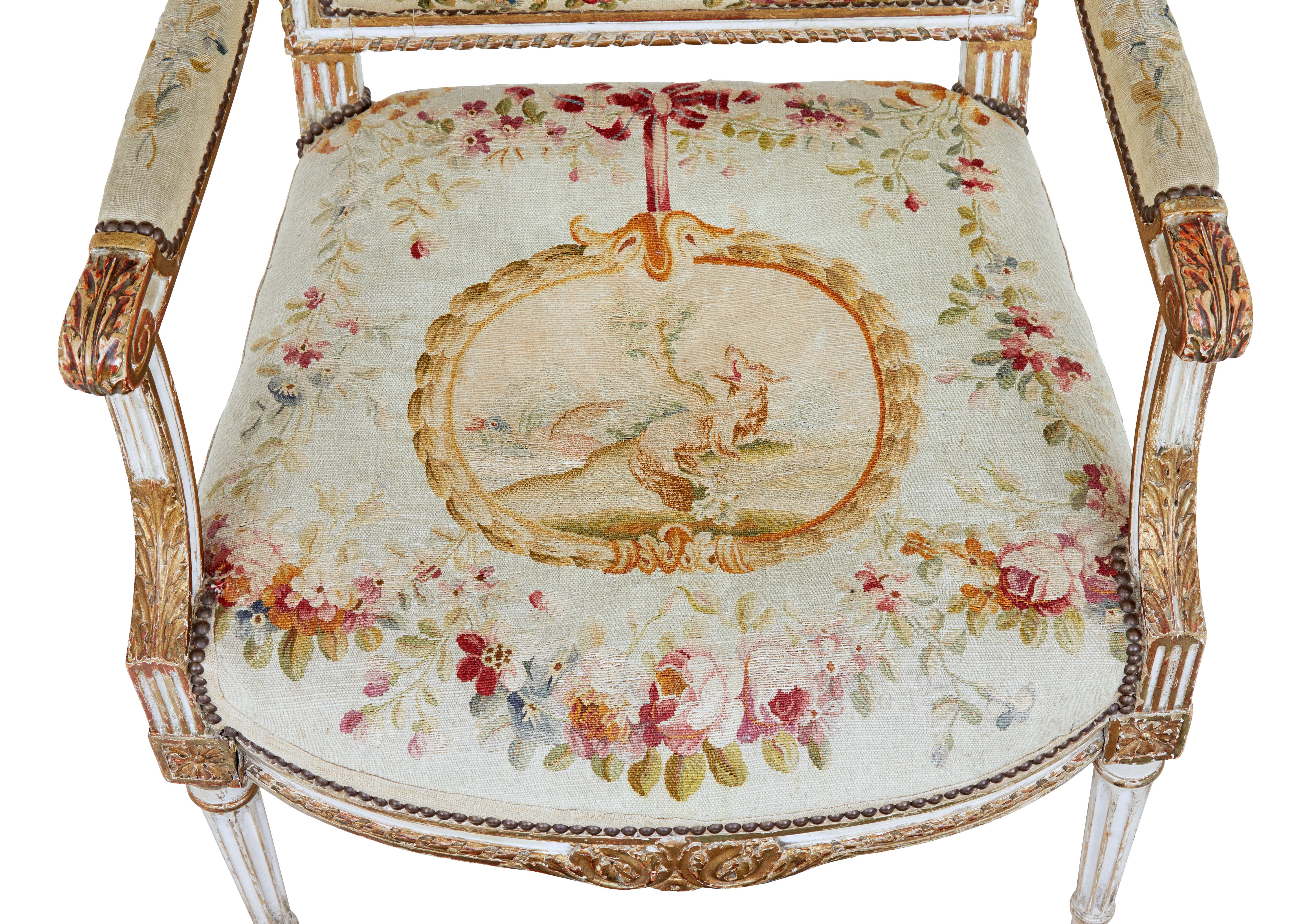 Fine Quality Louis Philippe I Period 5 Piece Tapestry Gilt Salon Suite 7