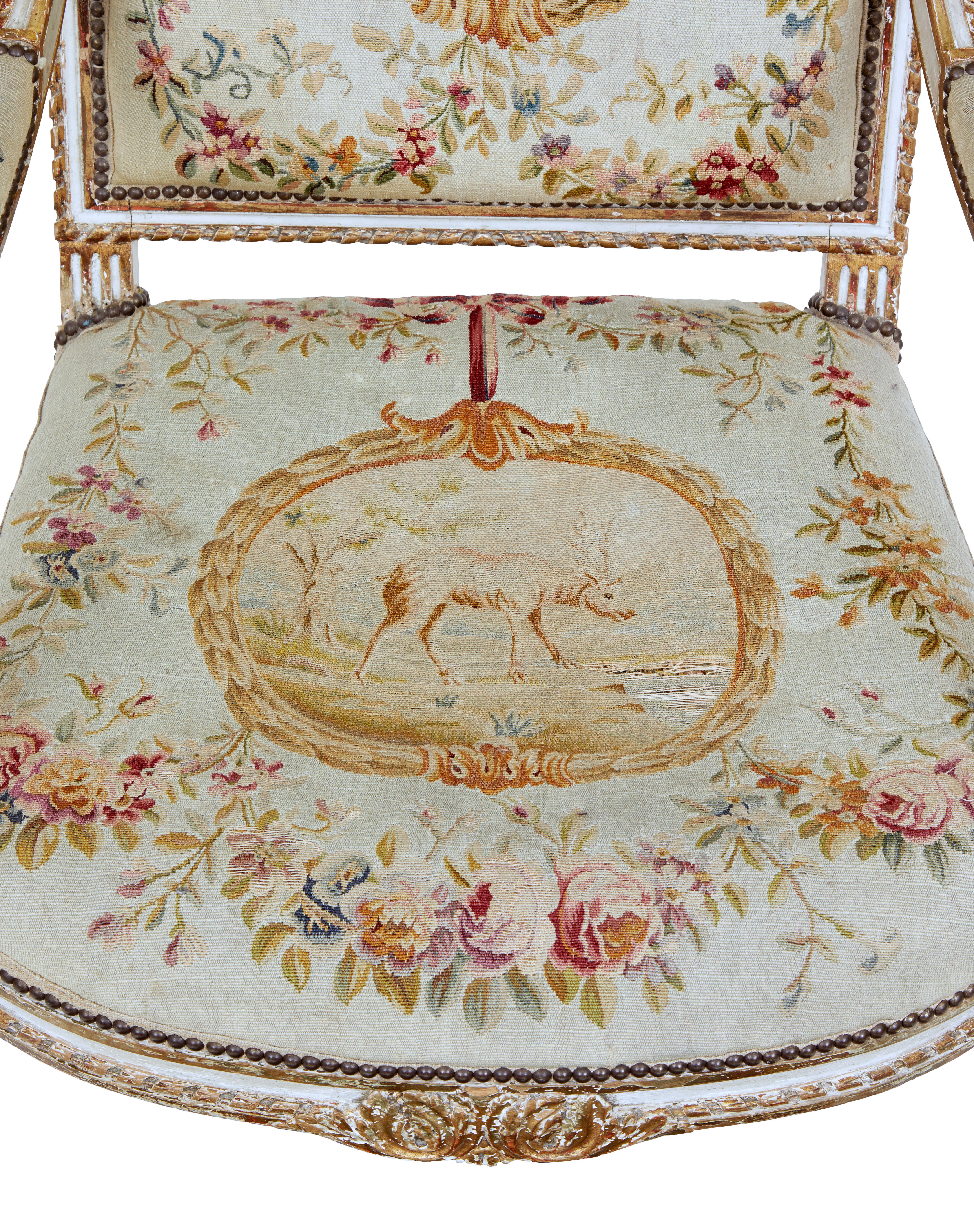 Fine Quality Louis Philippe I Period 5 Piece Tapestry Gilt Salon Suite 9