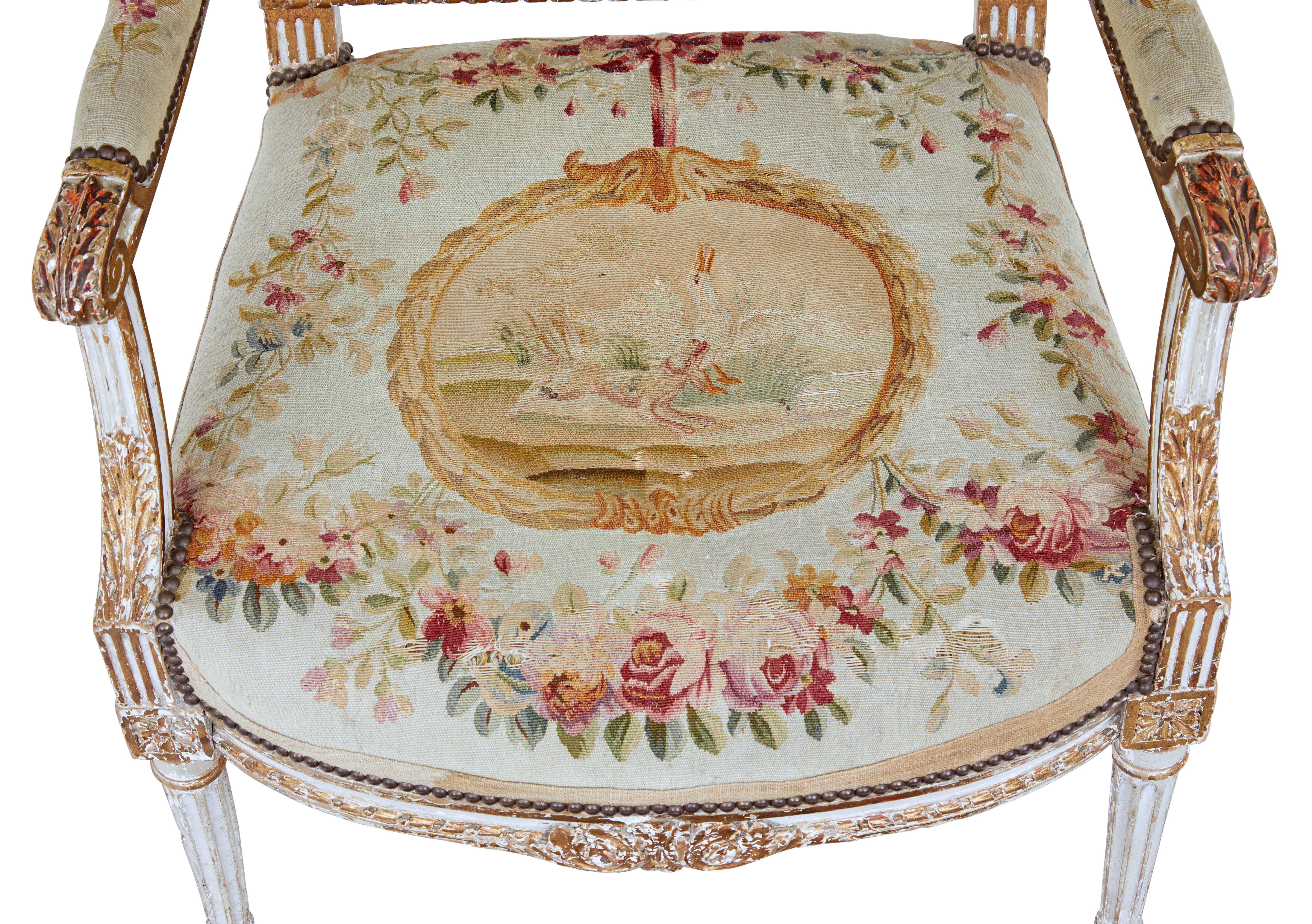 Fine Quality Louis Philippe I Period 5 Piece Tapestry Gilt Salon Suite 10