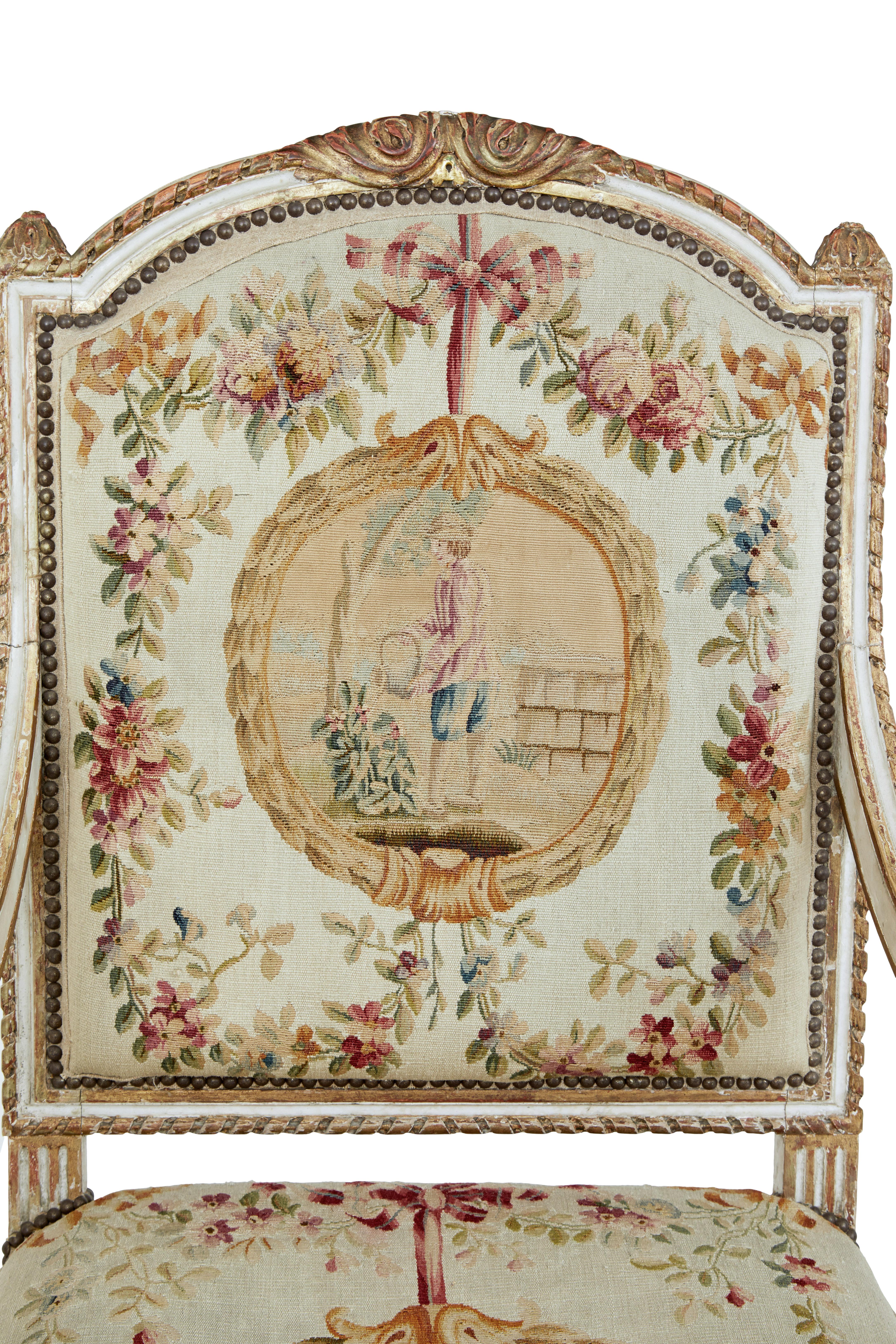 Fine Quality Louis Philippe i Period 5 Piece Tapestry Gilt Salon Suite 10