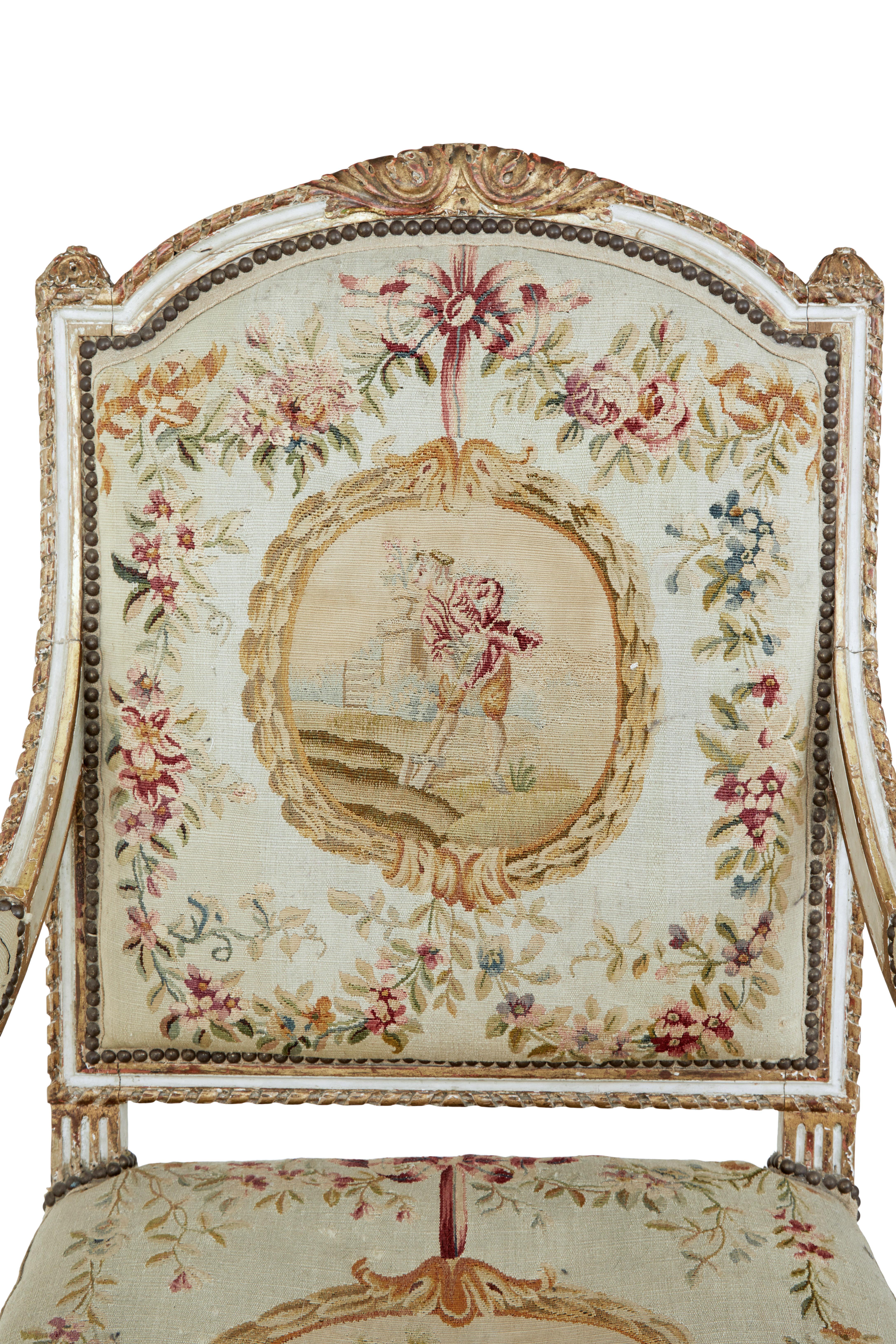 Fine Quality Louis Philippe i Period 5 Piece Tapestry Gilt Salon Suite 11