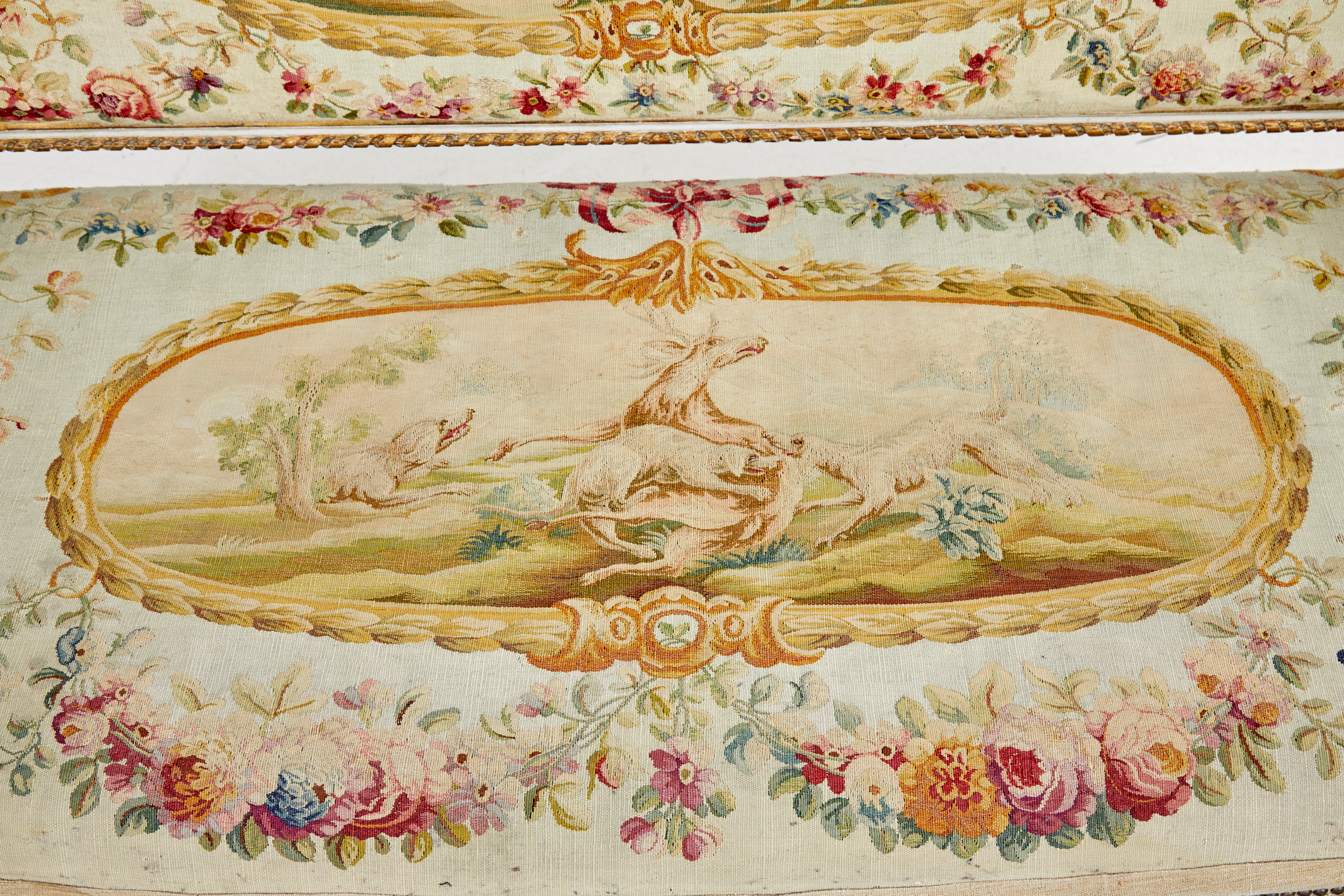 Louis Philippe I Periode 5 Stück Wandteppich vergoldete Salon-Suite im Angebot 13