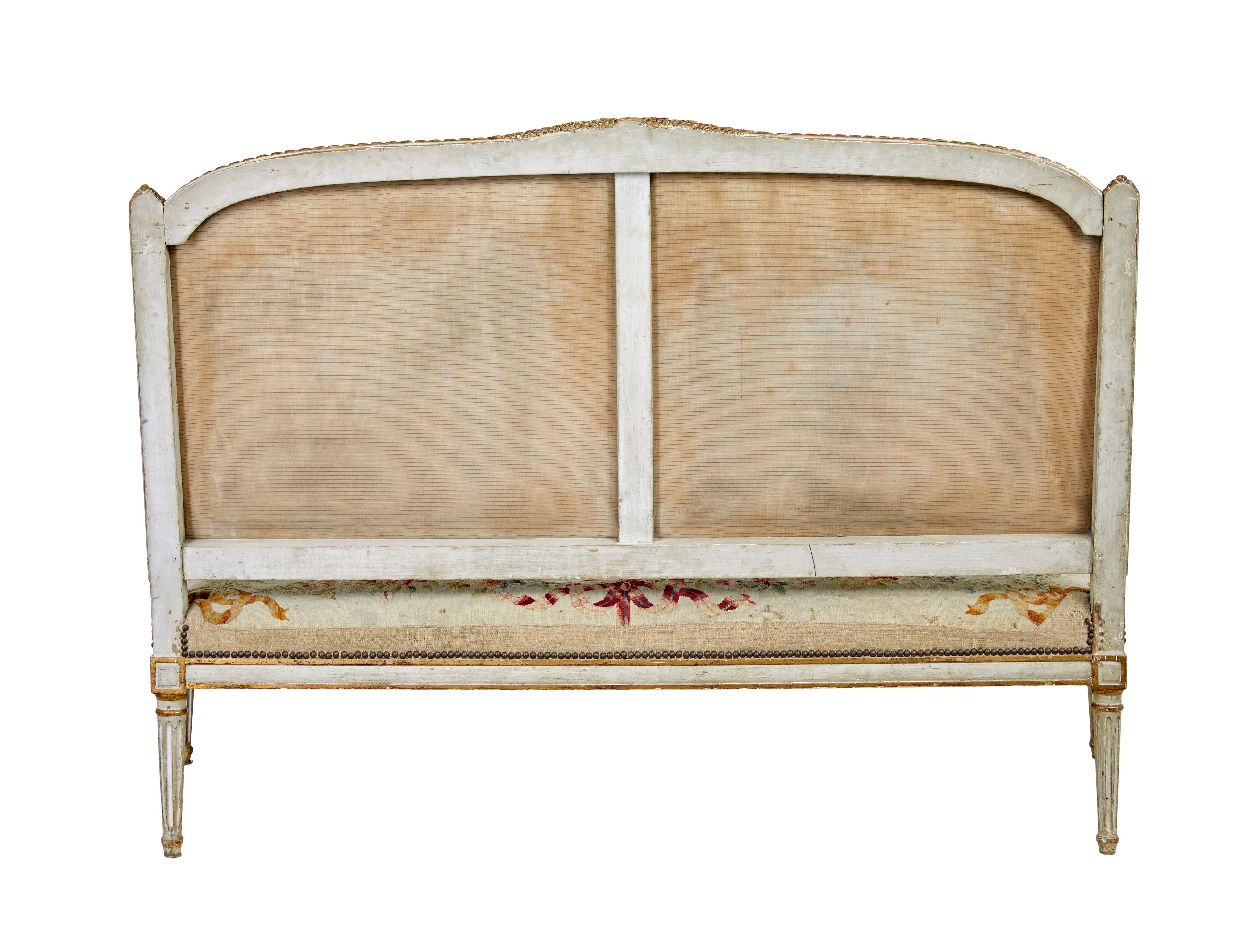 Fine quality Louis Philippe I period 5 piece tapestry gilt salon suite For Sale 12