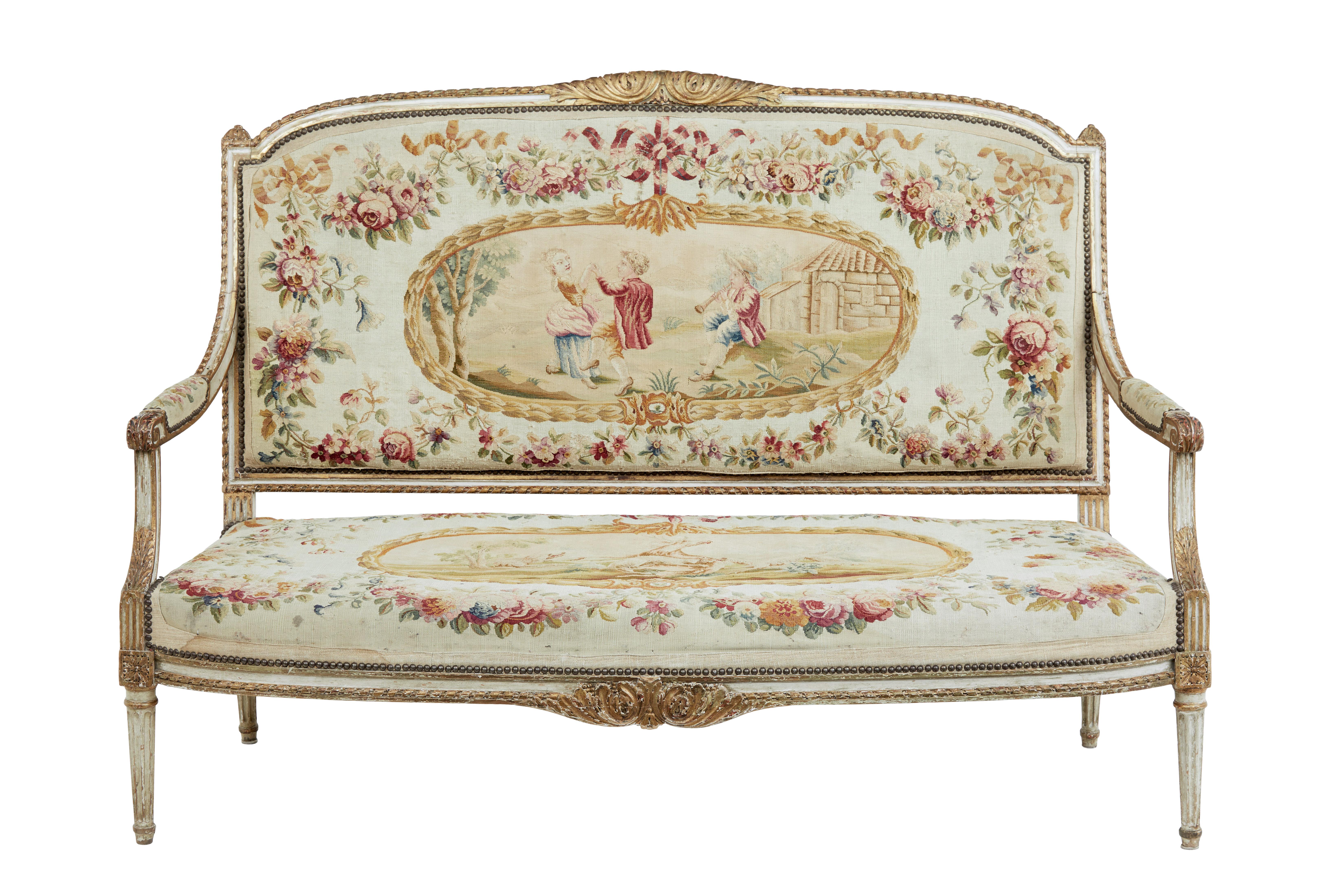 Fine quality louis philippe I period 5 piece gilt salon suite circa 1830.

We are pleased to offer this superb quality gilt salon suite with original tapestry covering, from the period of louis philippe the first of france.



Carved detailing