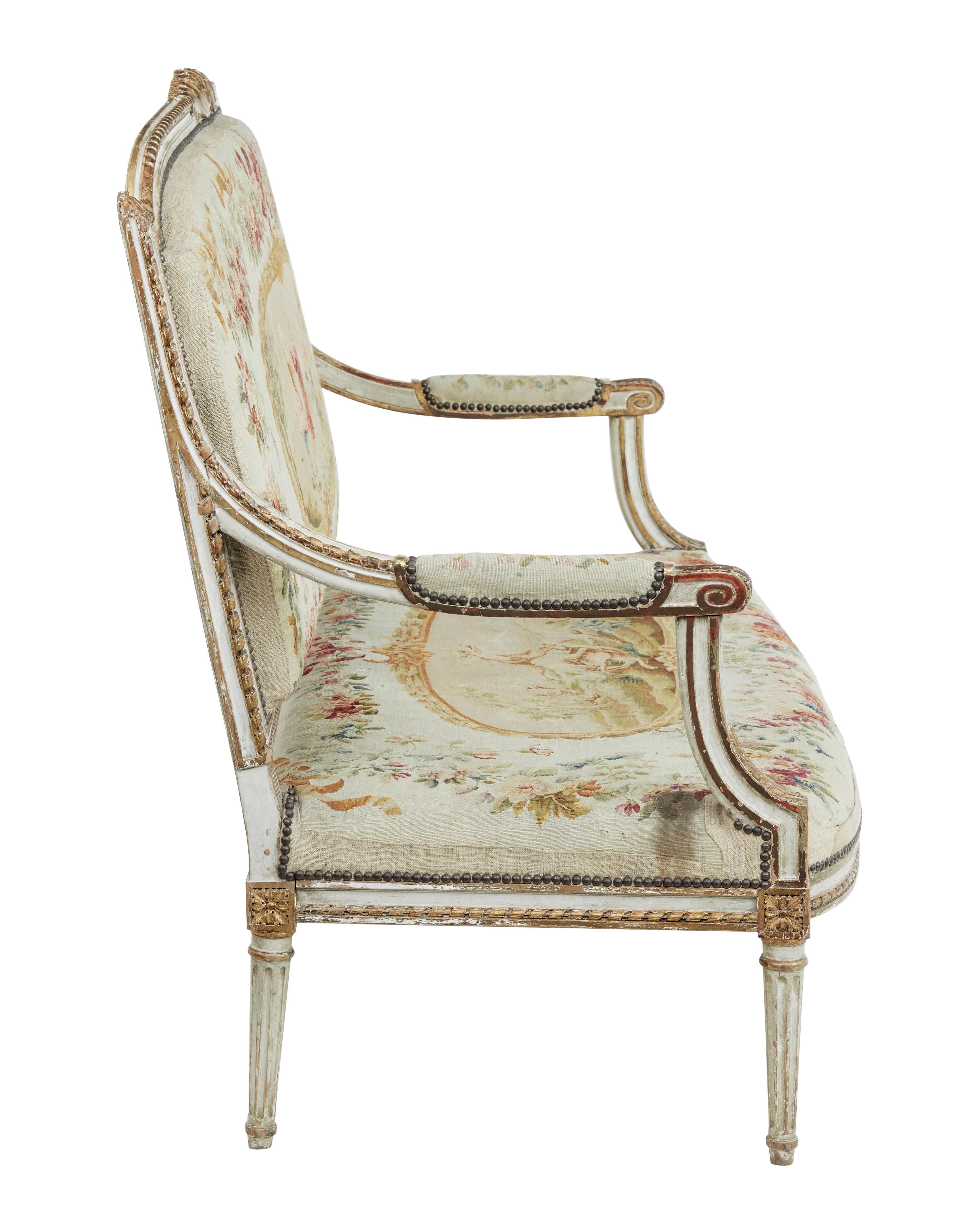 Pine Fine Quality Louis Philippe i Period 5 Piece Tapestry Gilt Salon Suite