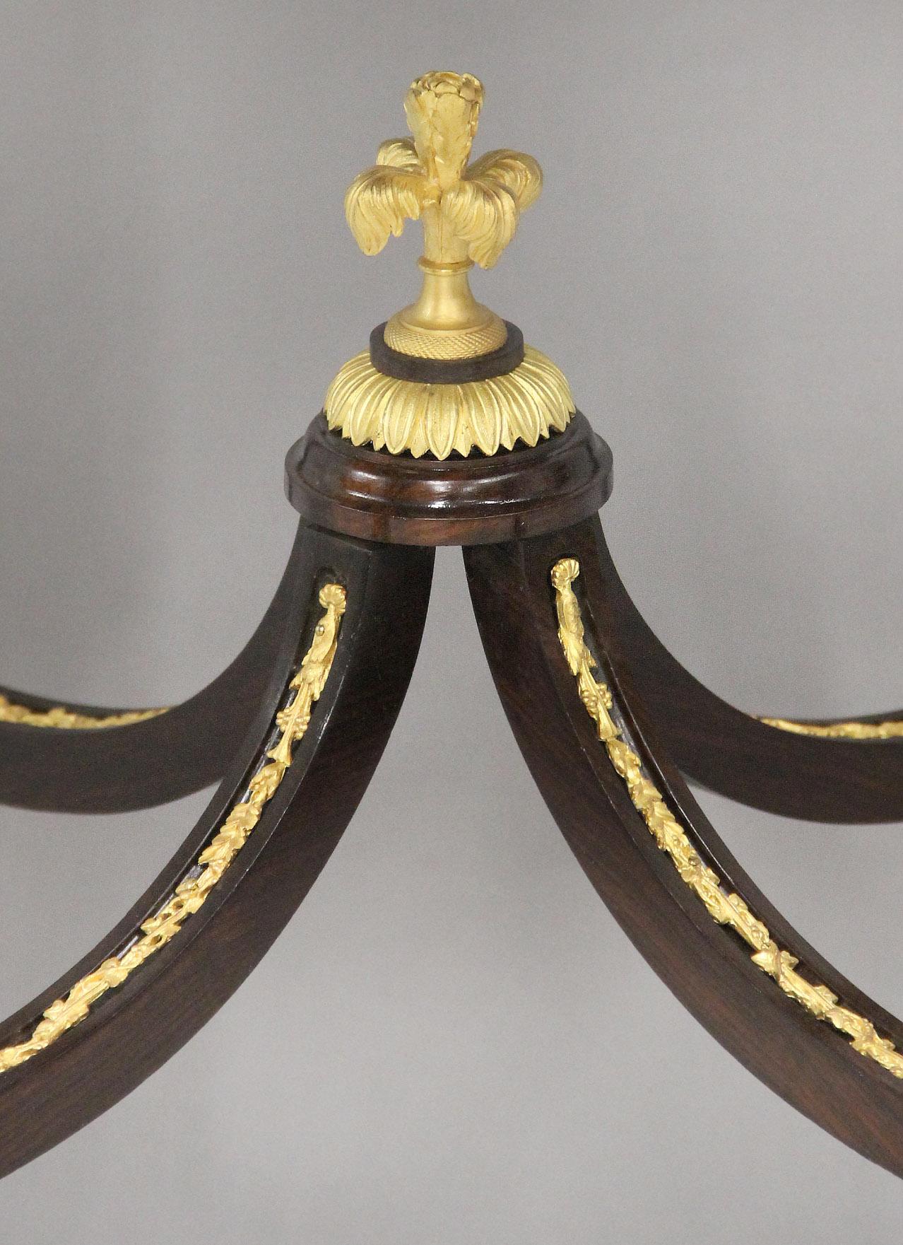 19th Century Fine Quality Louis XVI Style Gilt Bronze Mounted Lamp Table By François Linke For Sale