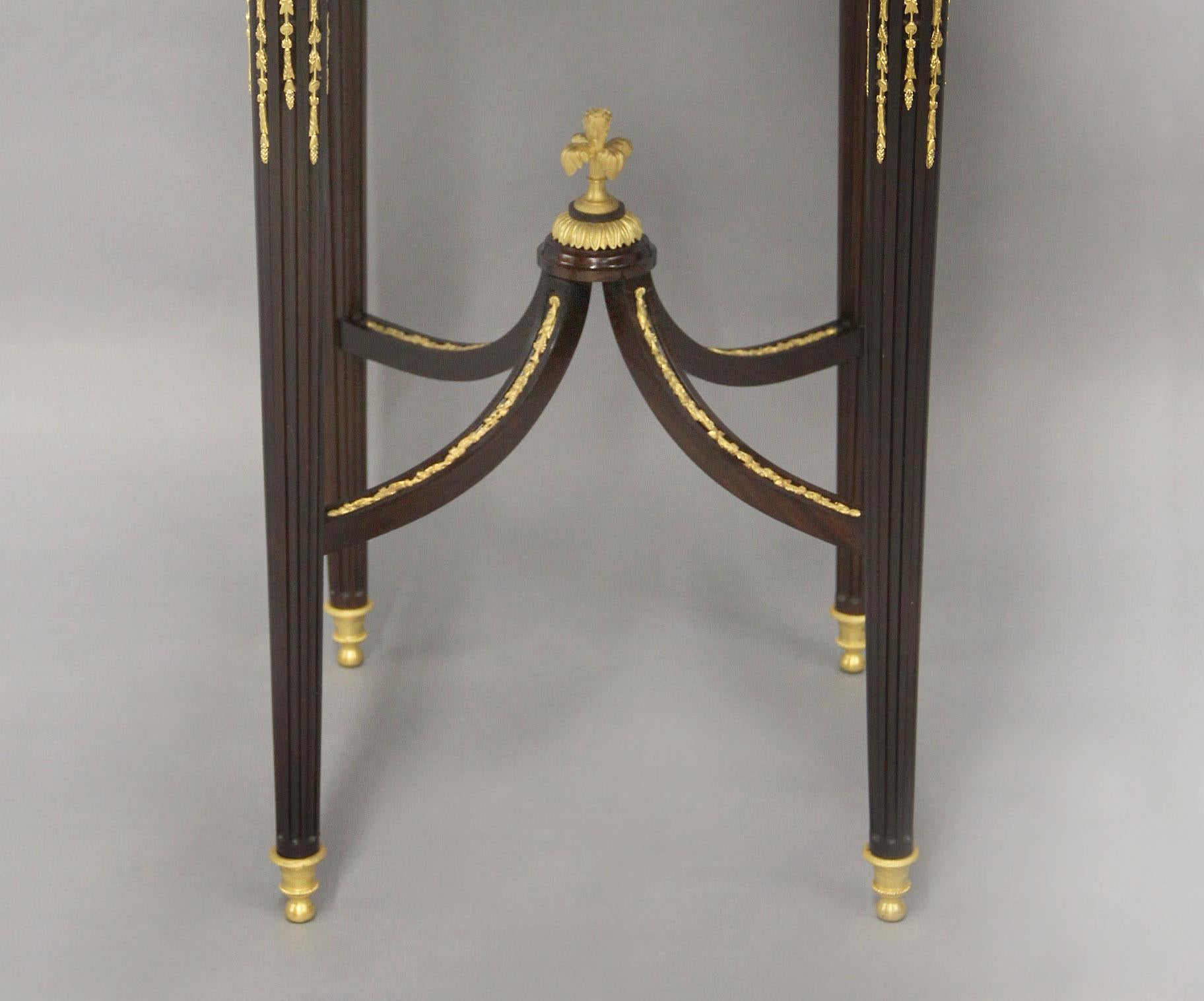 19th Century Fine Quality Louis XVI Style Gilt Bronze Mounted Lamp Table By François Linke For Sale