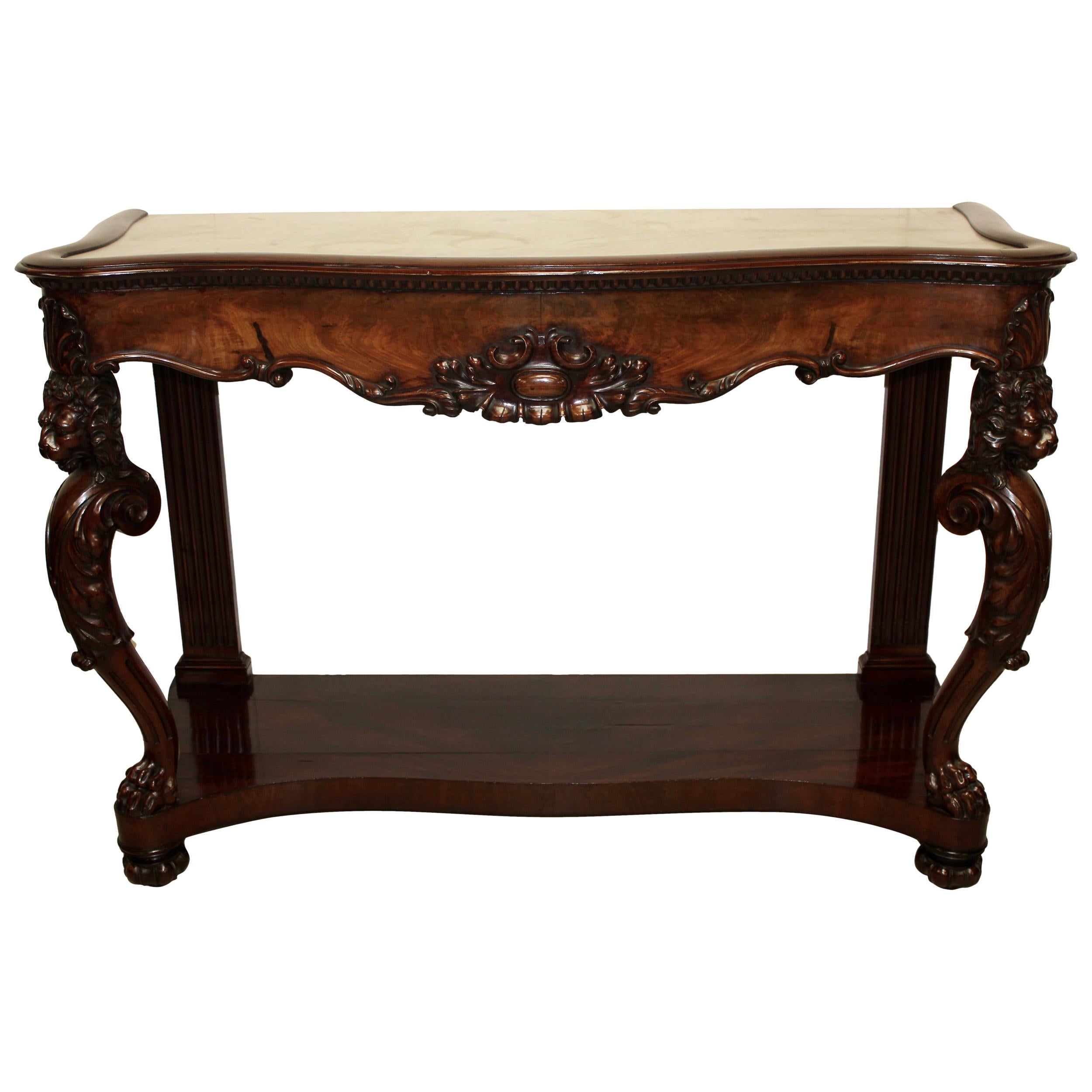 Fine Quality Mahogany Console Table For Sale