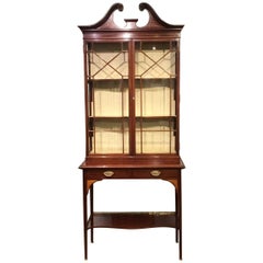 Fine Quality Mahogany Inlaid Edwardian Period Display Cabinet