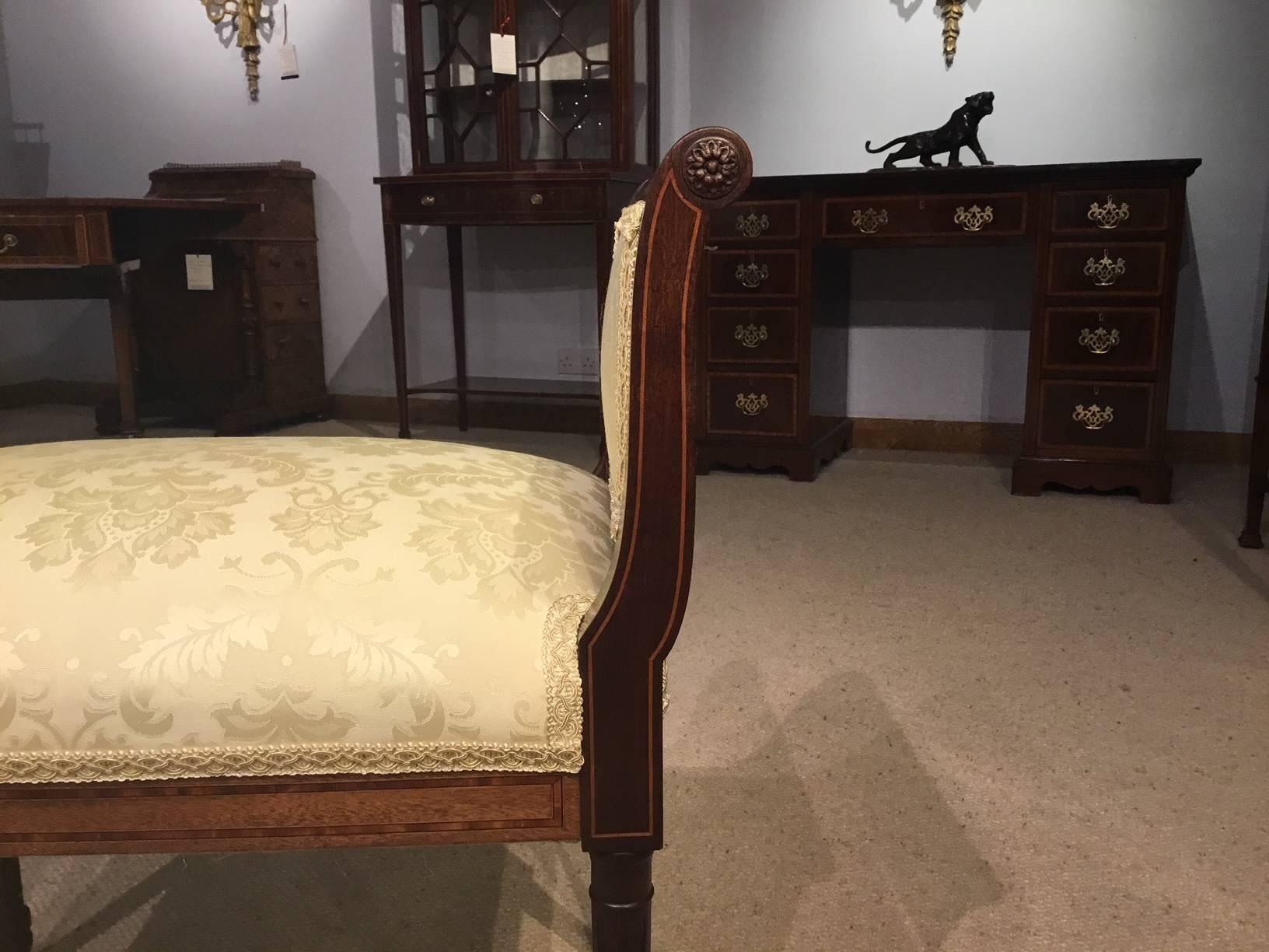 Fine Quality Mahogany Inlaid Edwardian Period Stool For Sale at 1stDibs
