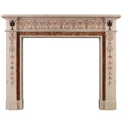 Antique Fine Quality Marble Fireplace in the Manner of Pietro Bossi