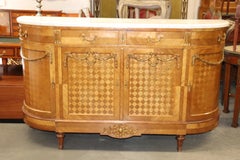 Fine Quality Marble Top Bronze Mounted French Louis XVI Style Sideboard Buffet