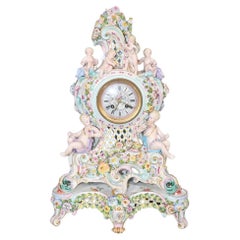 Fine Quality Meissen Figural Mantel Clock