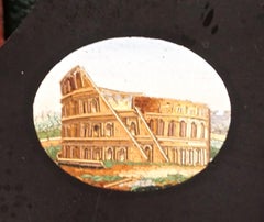 Fine Quality Micro Mosaic Paperweight Depicting Five Ancient Roman Monuments
