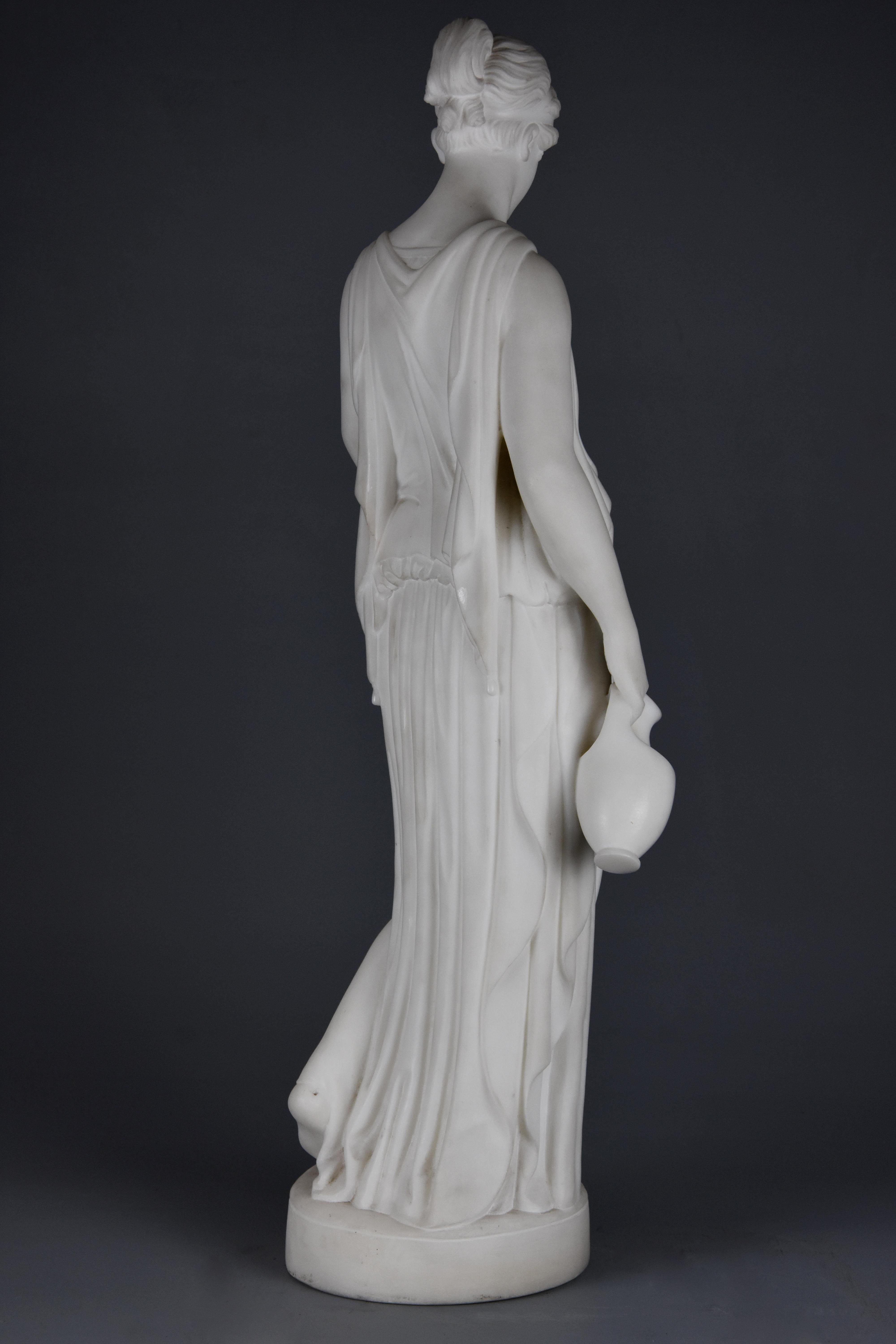 Fine Quality Mid-19th Century Carved Marble Figure of Hebe, Goddess of Youth 6