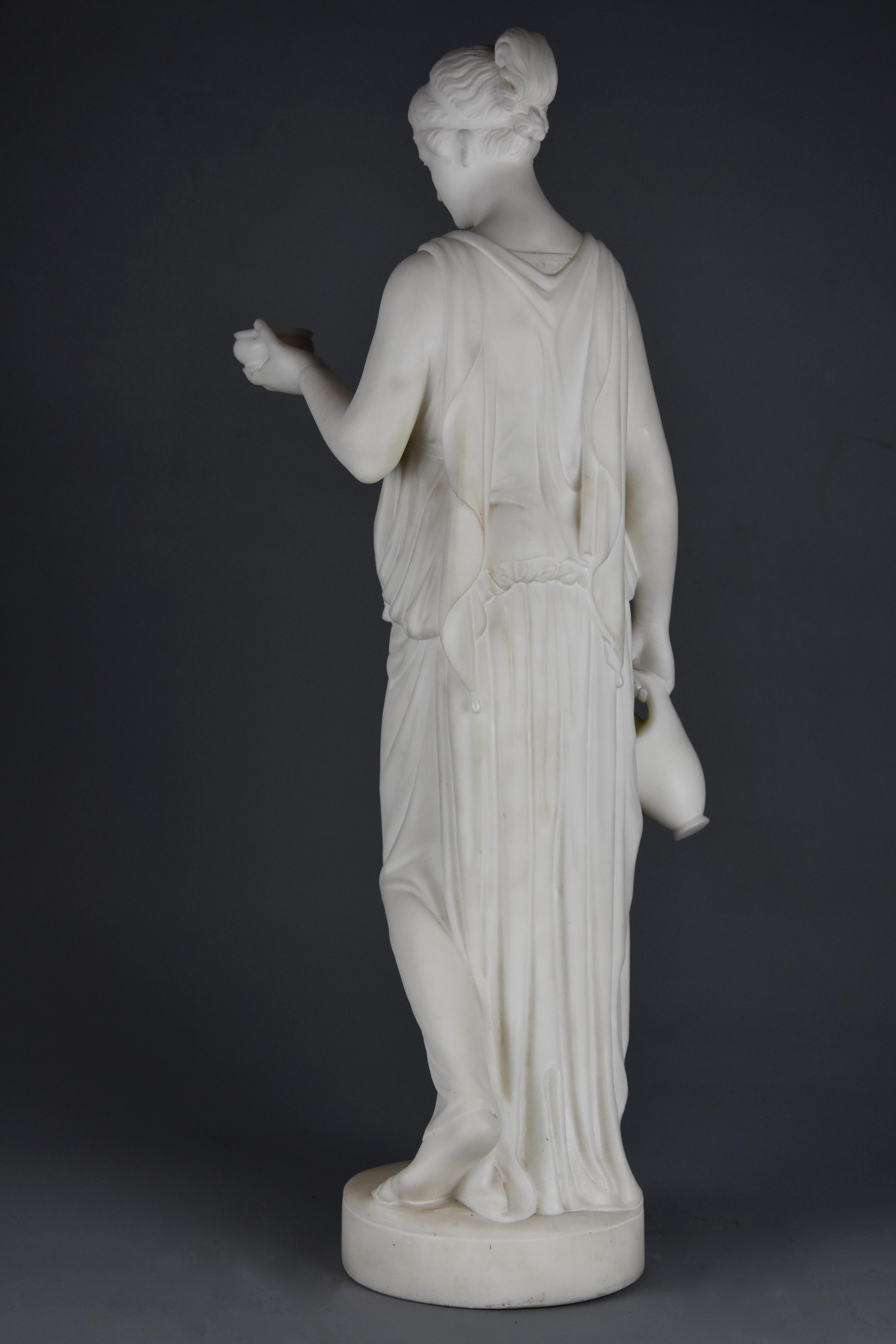 Fine Quality Mid-19th Century Carved Marble Figure of Hebe, Goddess of Youth 7