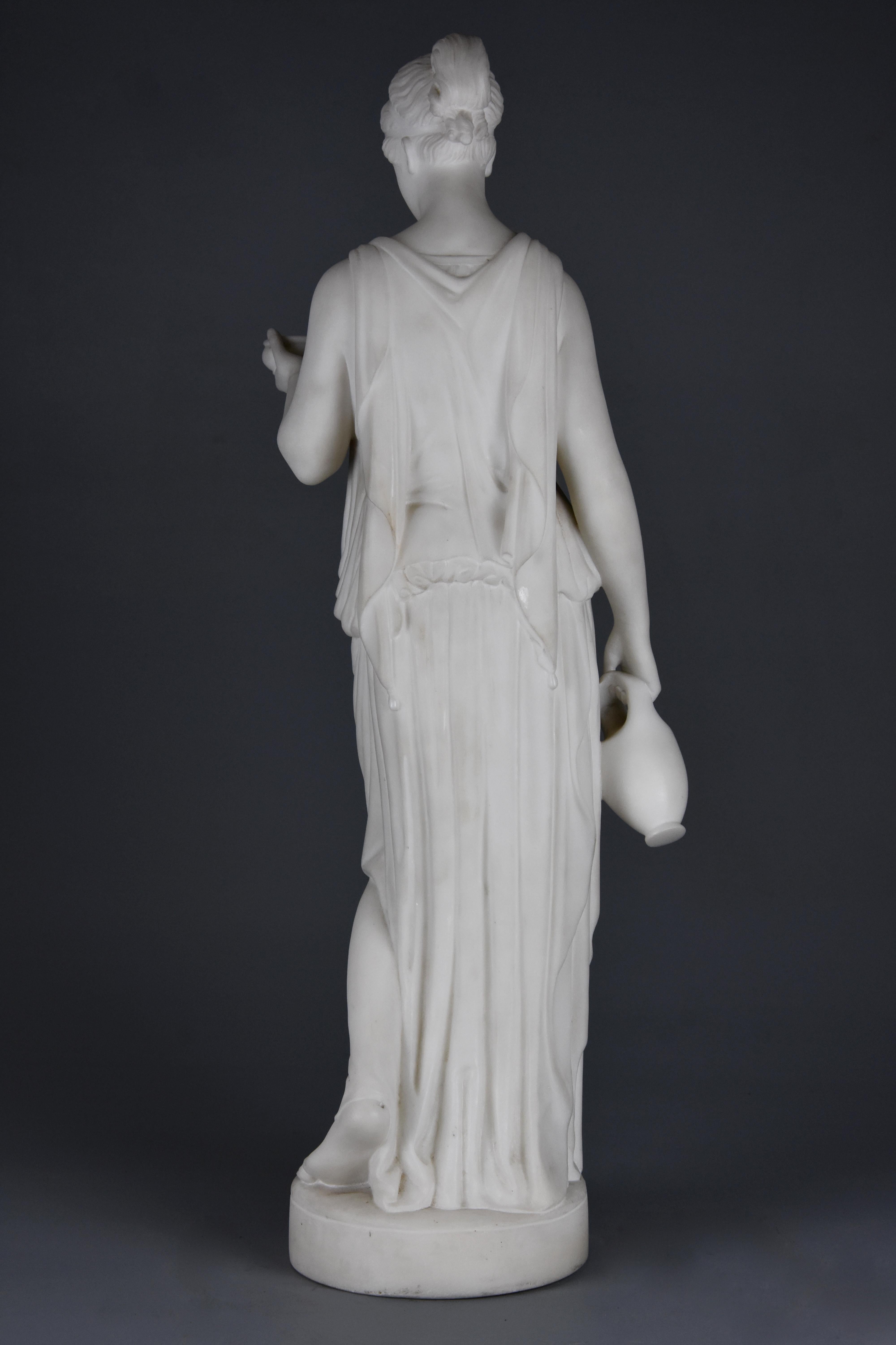 Fine Quality Mid-19th Century Carved Marble Figure of Hebe, Goddess of Youth 8