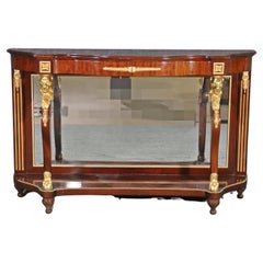 Fine Quality Mirrored Bronze Lion Ormolu Russian Style Console Table