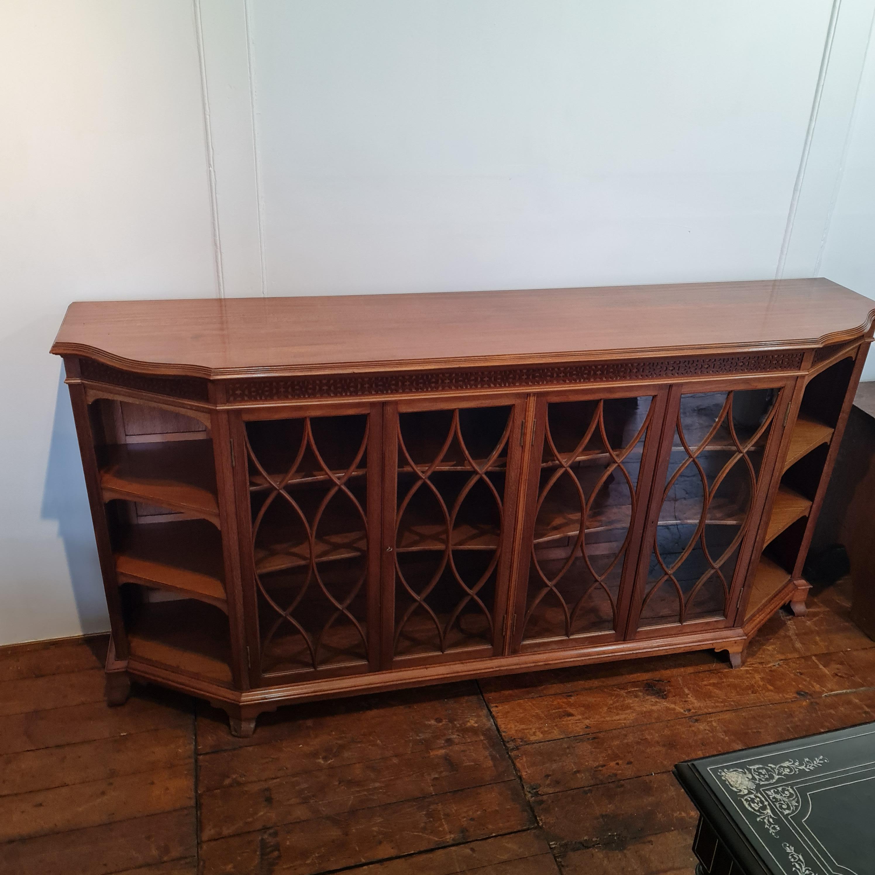 British Fine quality Morris & Co Arts & Crafts  glazed bookase cabinet For Sale