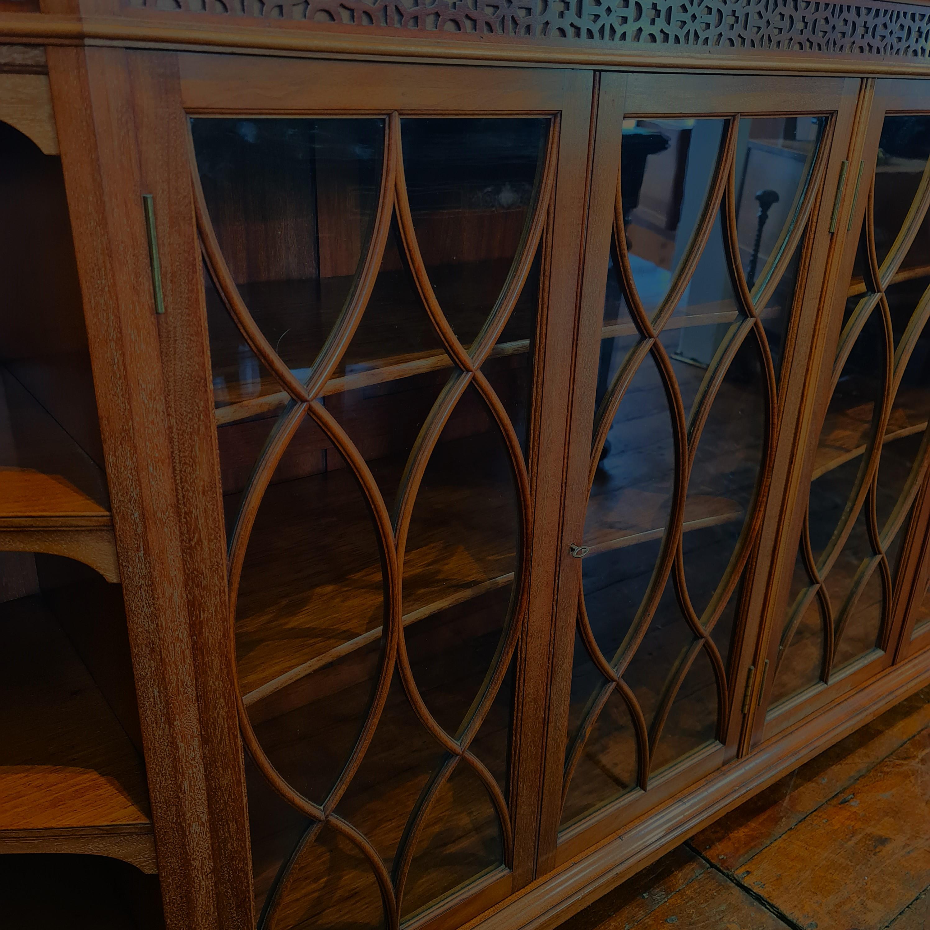 Hand-Crafted Fine quality Morris & Co Arts & Crafts  glazed bookase cabinet For Sale
