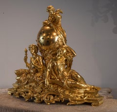 Fine Quality Napoleon III Style Ormolu Figural Mantel Clock with a Putto