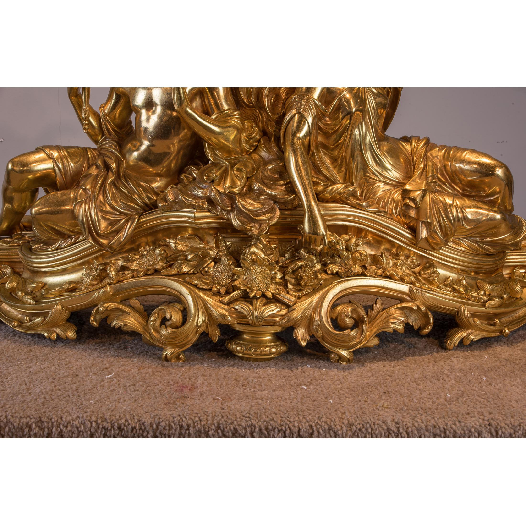 19th Century Fine Quality Napoleon III Style Ormolu Figural Mantel Clock with a Putto For Sale