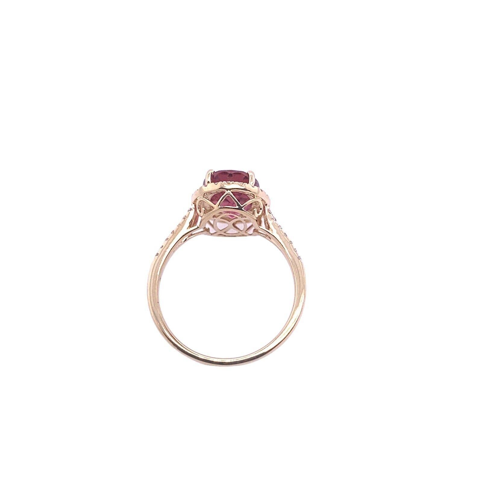 Bague de qualité supérieure en or jaune 18 carats sertie de rubellite naturelle de 3,0 carats Excellent état - En vente à London, GB