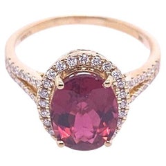 Fine Quality Natural 3.0ct Rubellite Ring Set in 18ct Yellow Gold