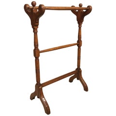 Fine Quality Oak Late Victorian Period Antique Towel Rail