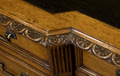 Fine Quality Oak Pedestal Desk, circa 1870