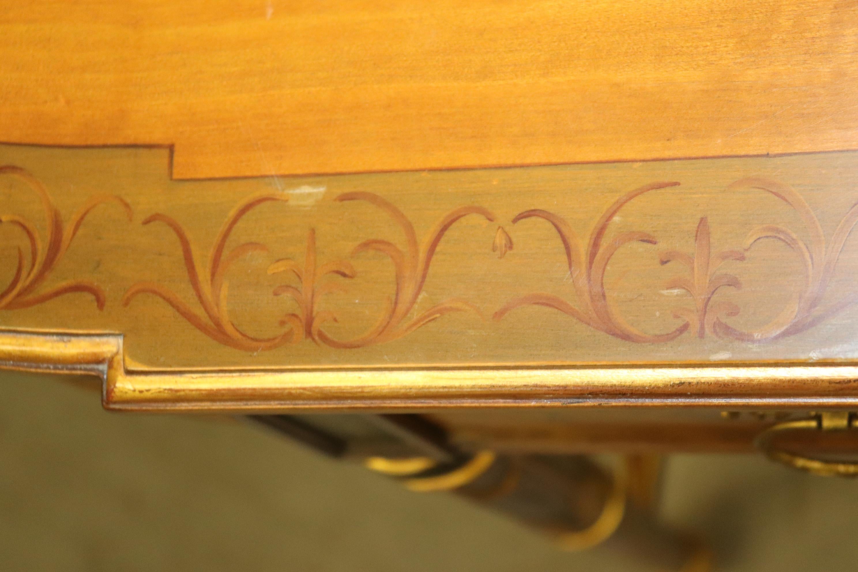 Fine Quality Paint Decorated Adams Satinwood Demilune Console Tables Circa 1900 For Sale 7