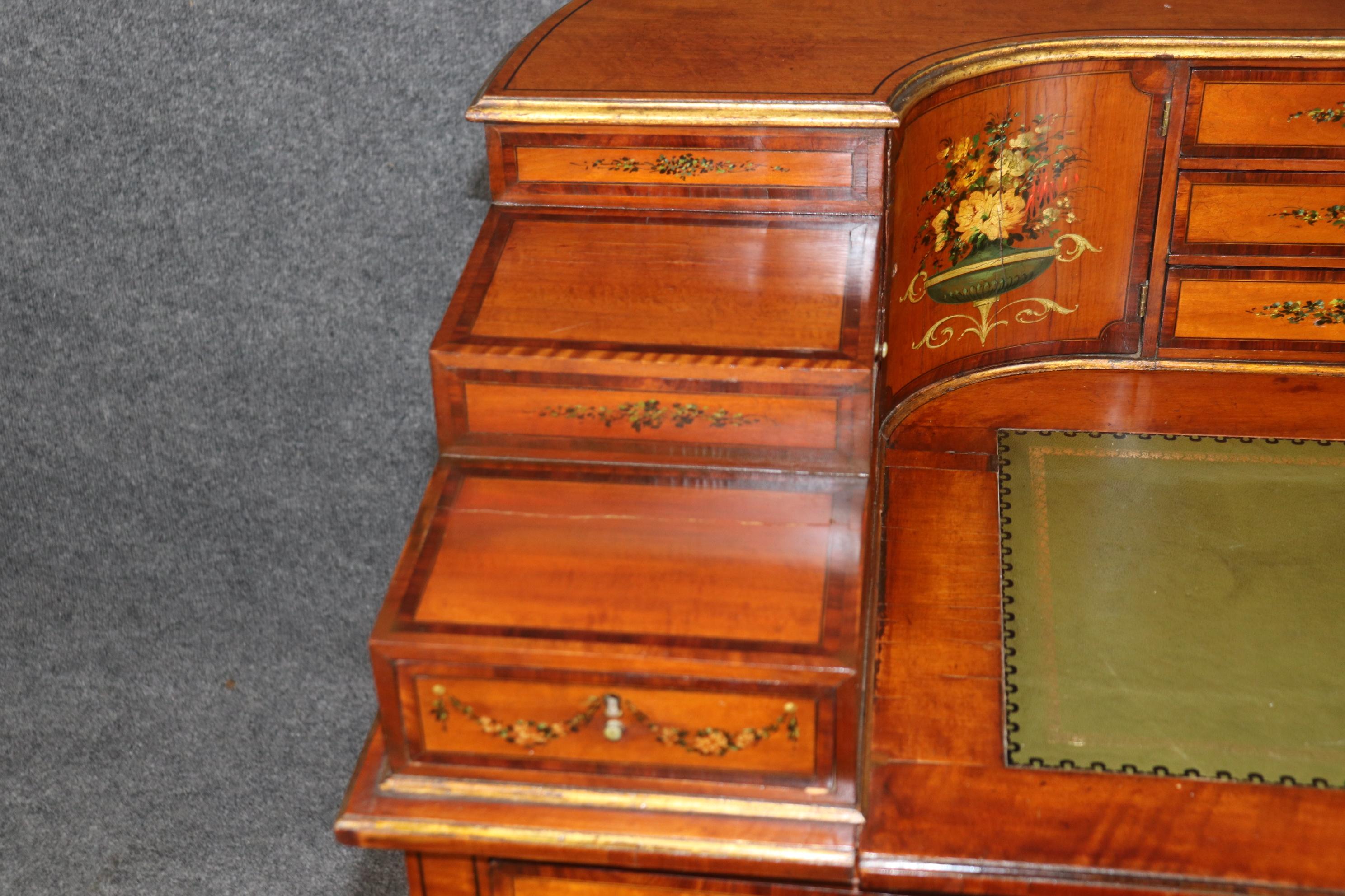 Carlton House-Schreibtisch in hoher Qualität, bemalter englischer Adams-Satinholz, Carlton im Angebot 4