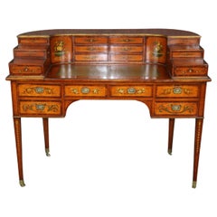 Fine Quality Paint Decorated English Adams Satinwood Carlton House Desk