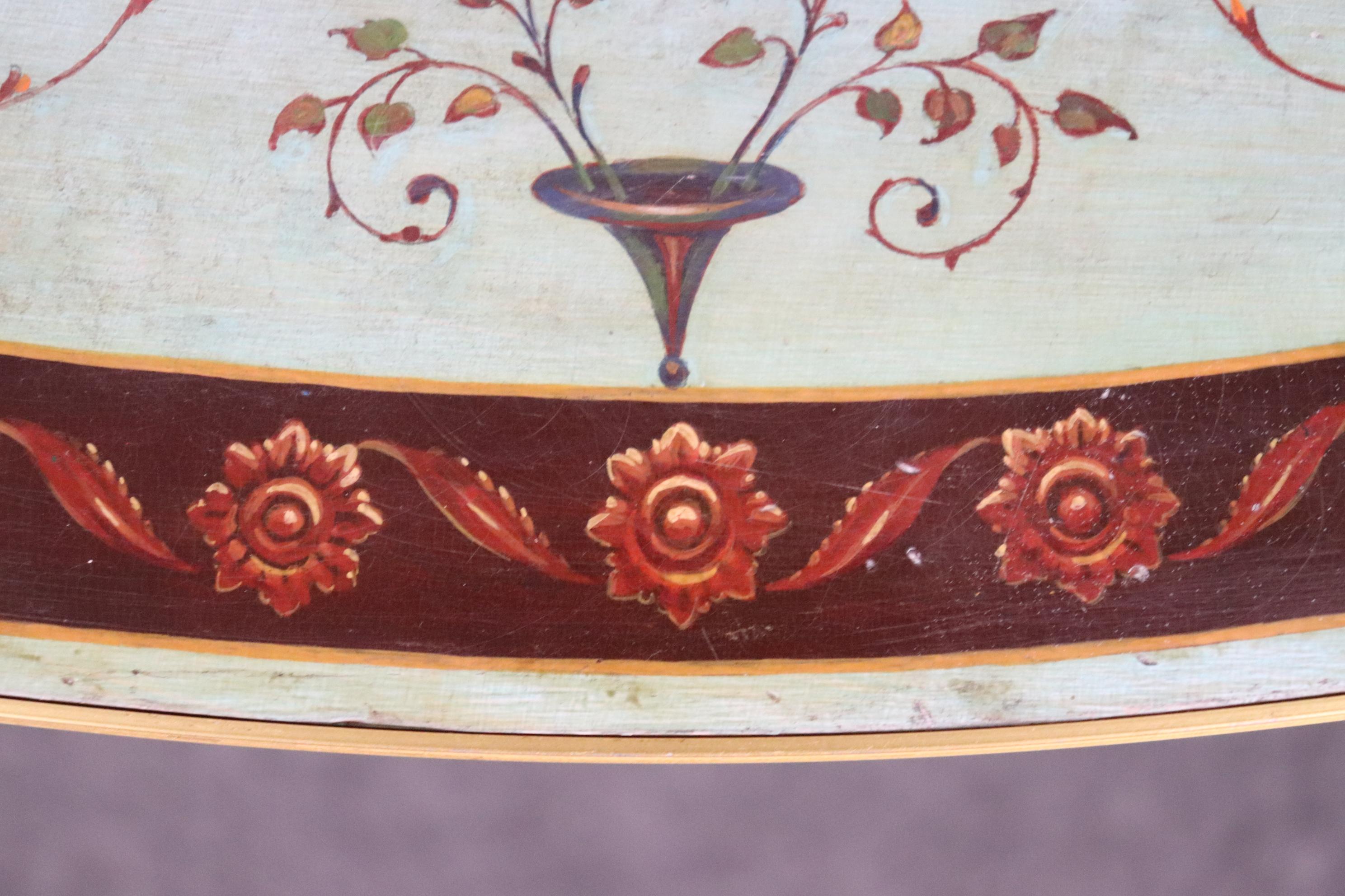 Vergoldeter Adams-Demilune-Konsolentisch in hoher Qualität mit Farbedekor, um 1890 im Angebot 6