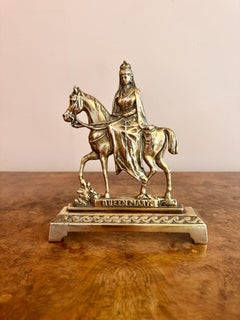 Fine quality pair of antique brass doorstops