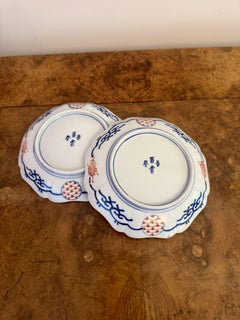 Fine quality pair of antique Japanese imari plates