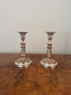 Fine quality pair of antique regency telescopic candlesticks