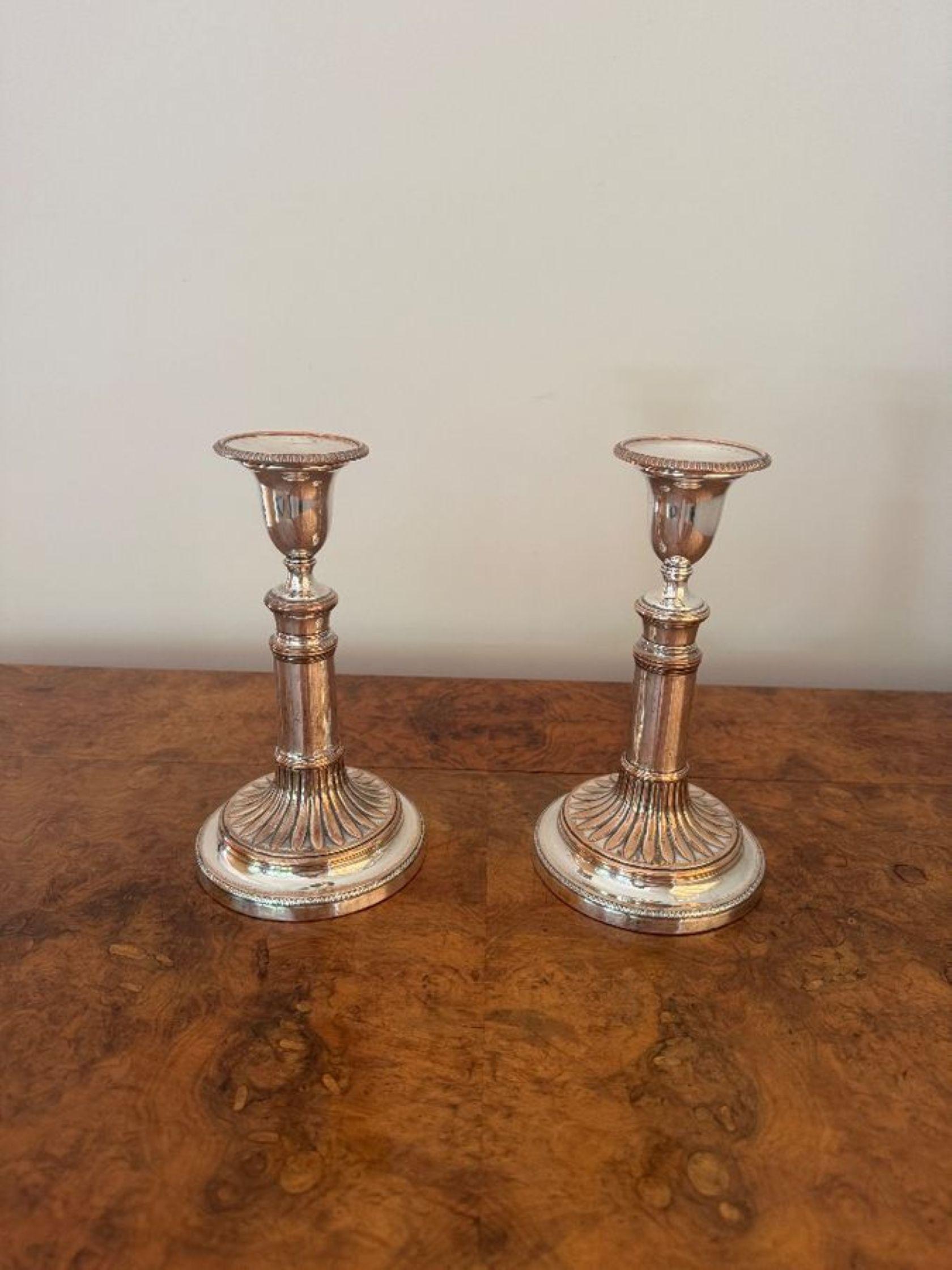 British Fine quality pair of antique regency telescopic candlesticks For Sale