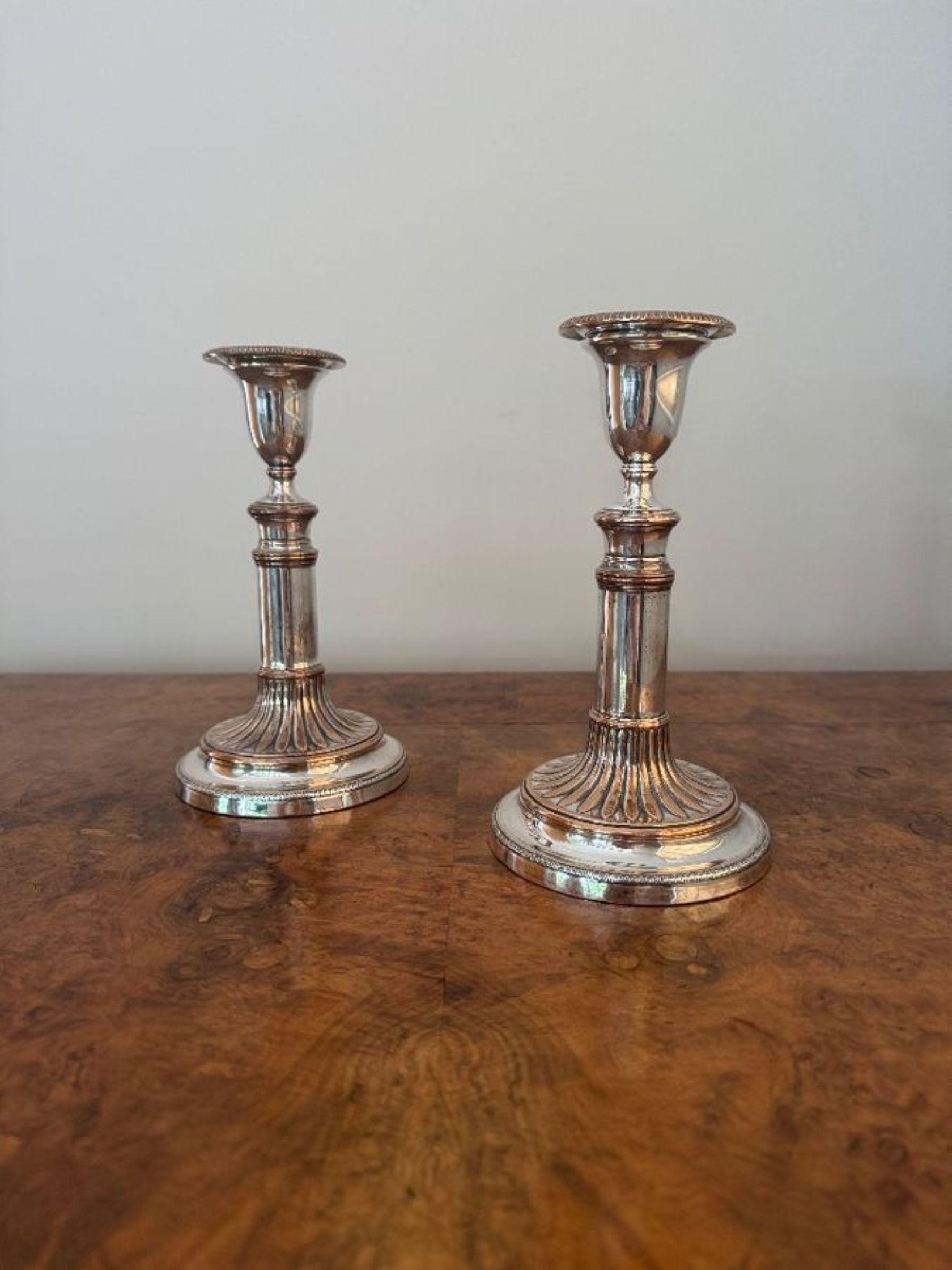 19th Century Fine quality pair of antique regency telescopic candlesticks For Sale