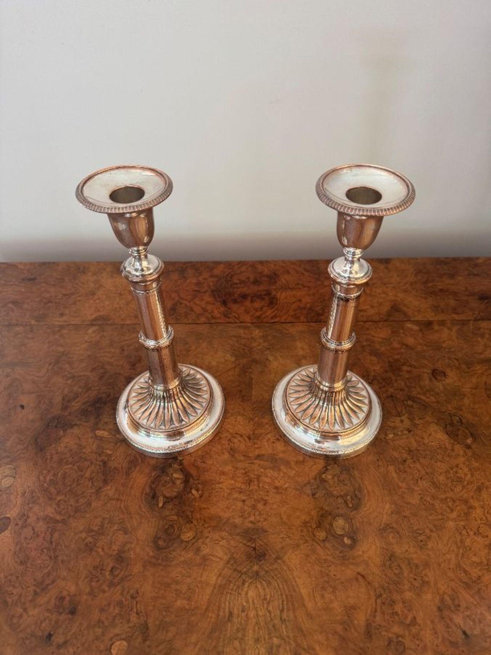 Fine quality pair of antique regency telescopic candlesticks For Sale 1