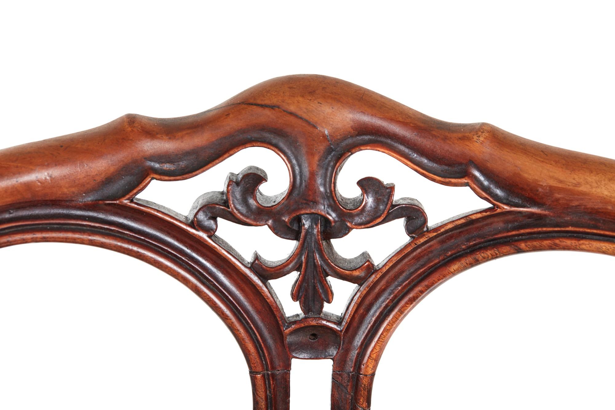 19th Century Fine Quality Pair of Antique Victorian Walnut Side Chairs