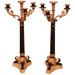 Fine Quality Pair of Early 19th Century 4-Light Candelabra