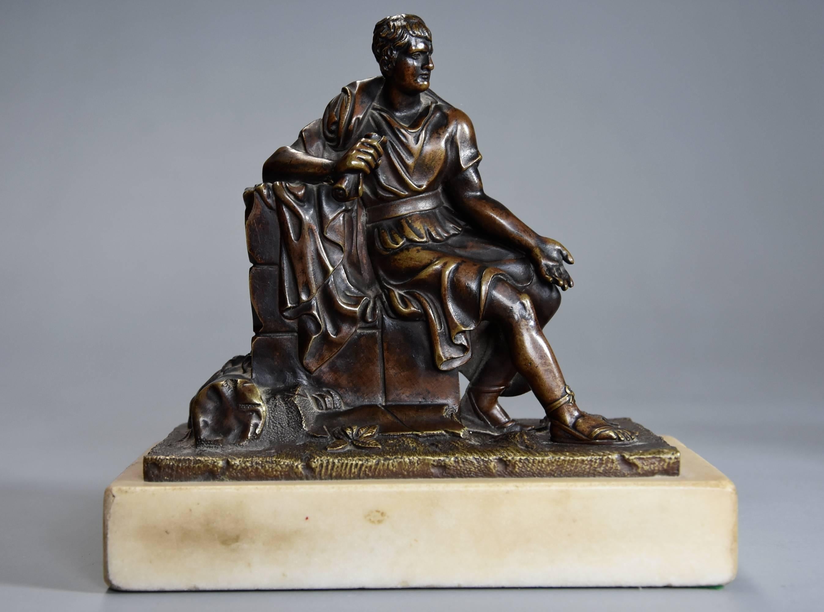 Fine Quality Pair of French Bronzes of Socrates and Leon of Salamis In Good Condition For Sale In Suffolk, GB